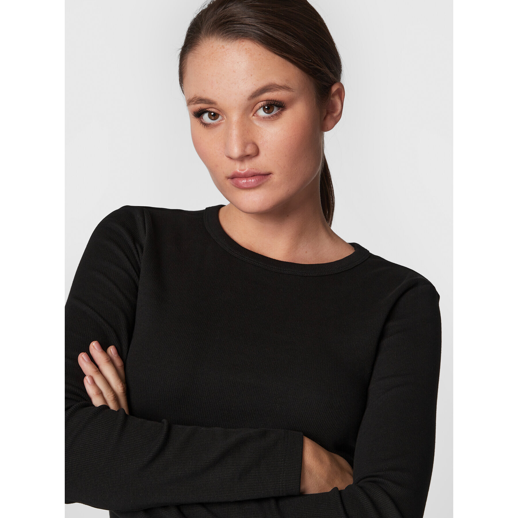 Gina Tricot Блуза Basic 18863 Черен Regular Fit - Pepit.bg