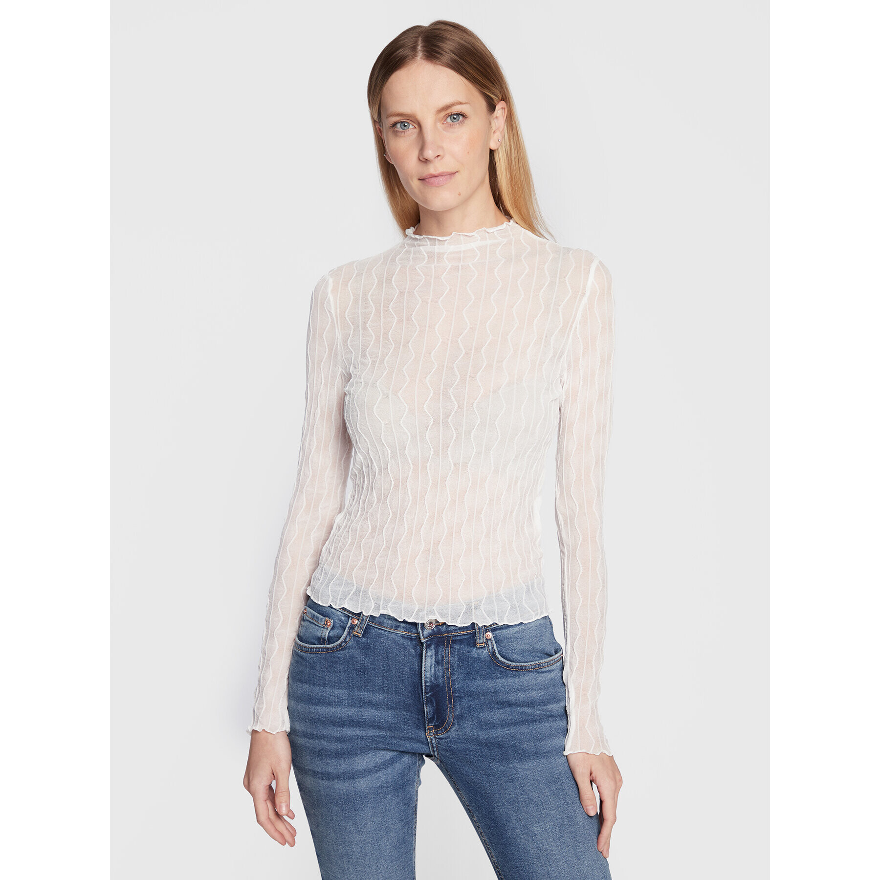 Gina Tricot Блуза Everly 17923 Бял Regular Fit - Pepit.bg