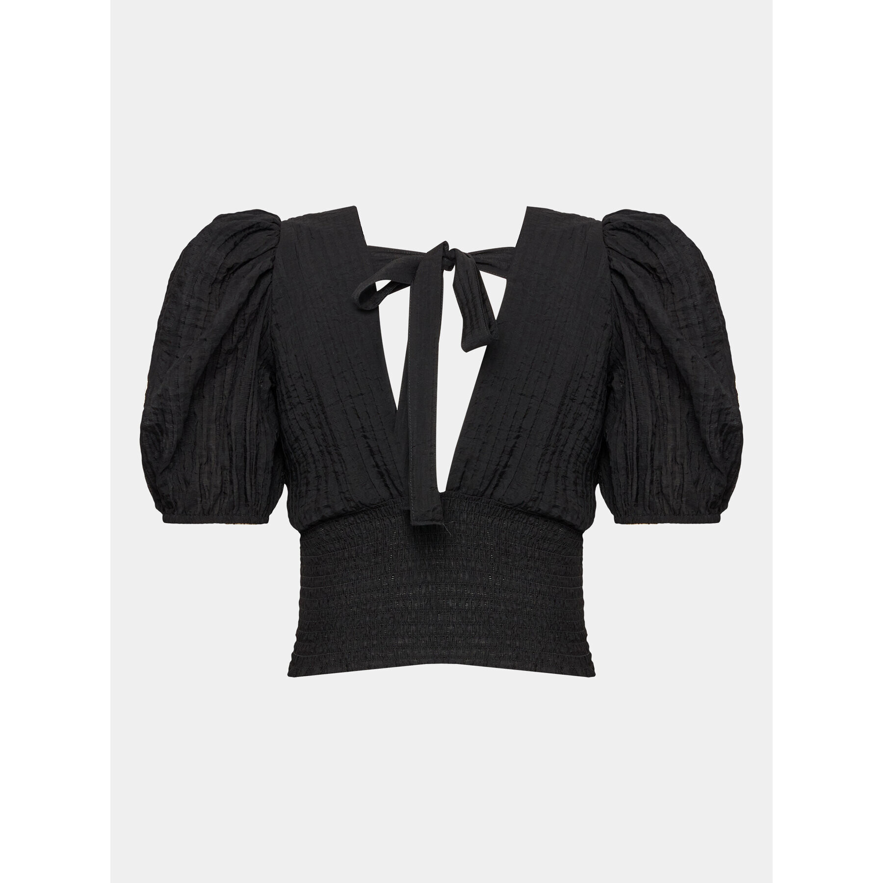 Gina Tricot Блуза Puff sleeve top 19943 Черен Regular Fit - Pepit.bg