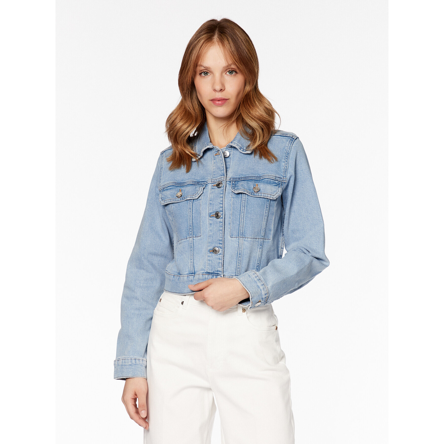 Gina Tricot Дънково яке 18792 Син Regular Fit - Pepit.bg