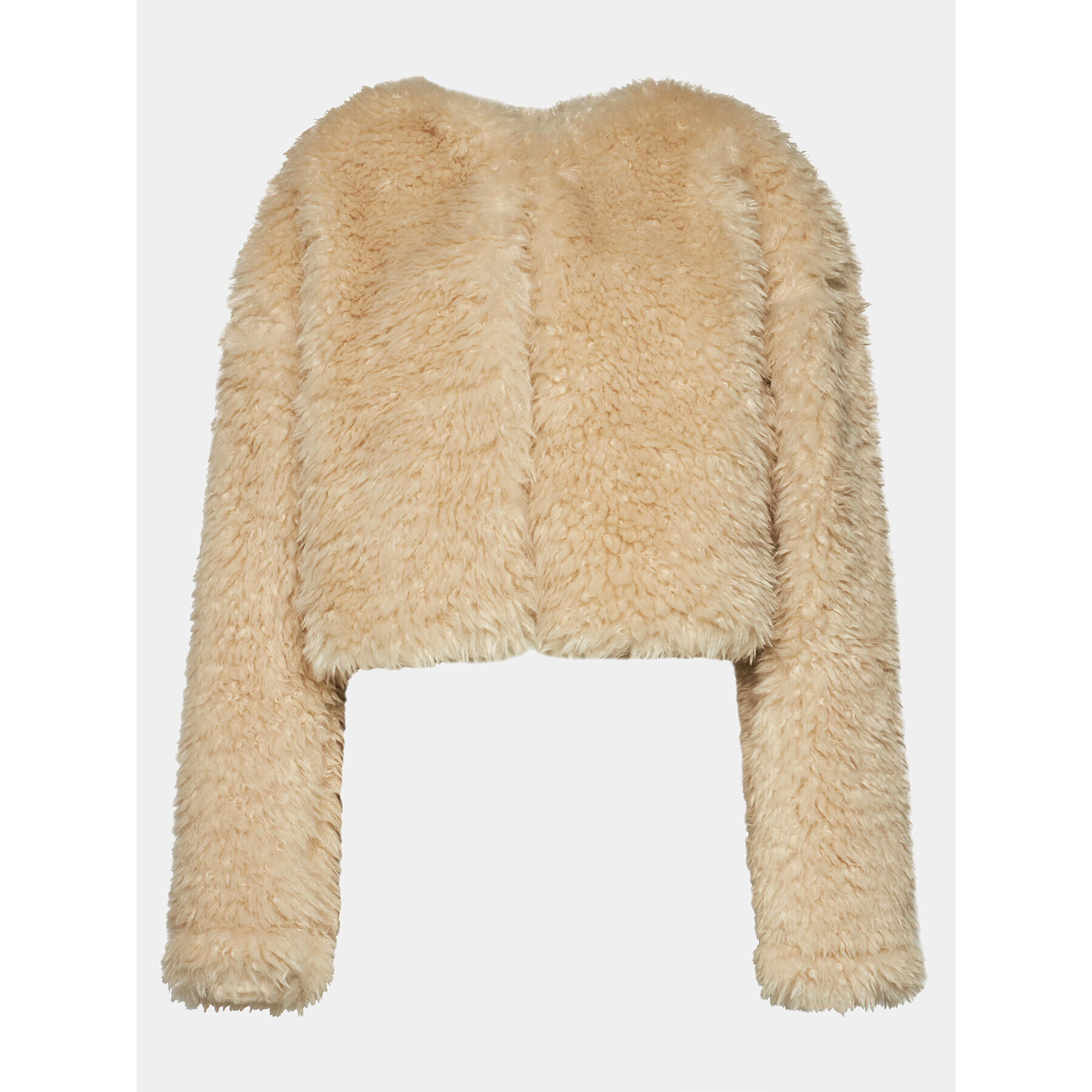 Gina Tricot Кожено палто 20976 Бежов Oversize - Pepit.bg