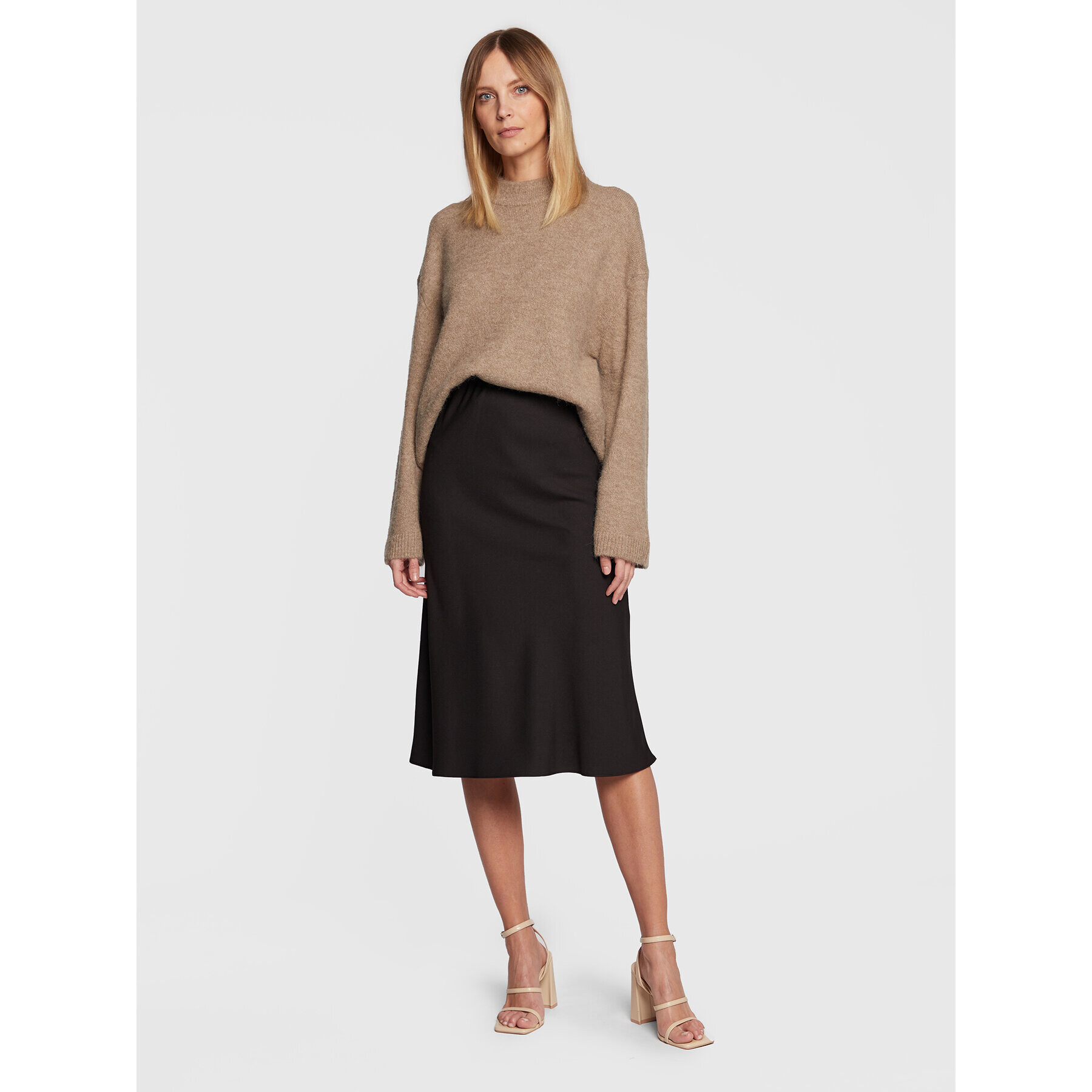 Gina Tricot Миди пола Mel 17842 Черен Regular Fit - Pepit.bg
