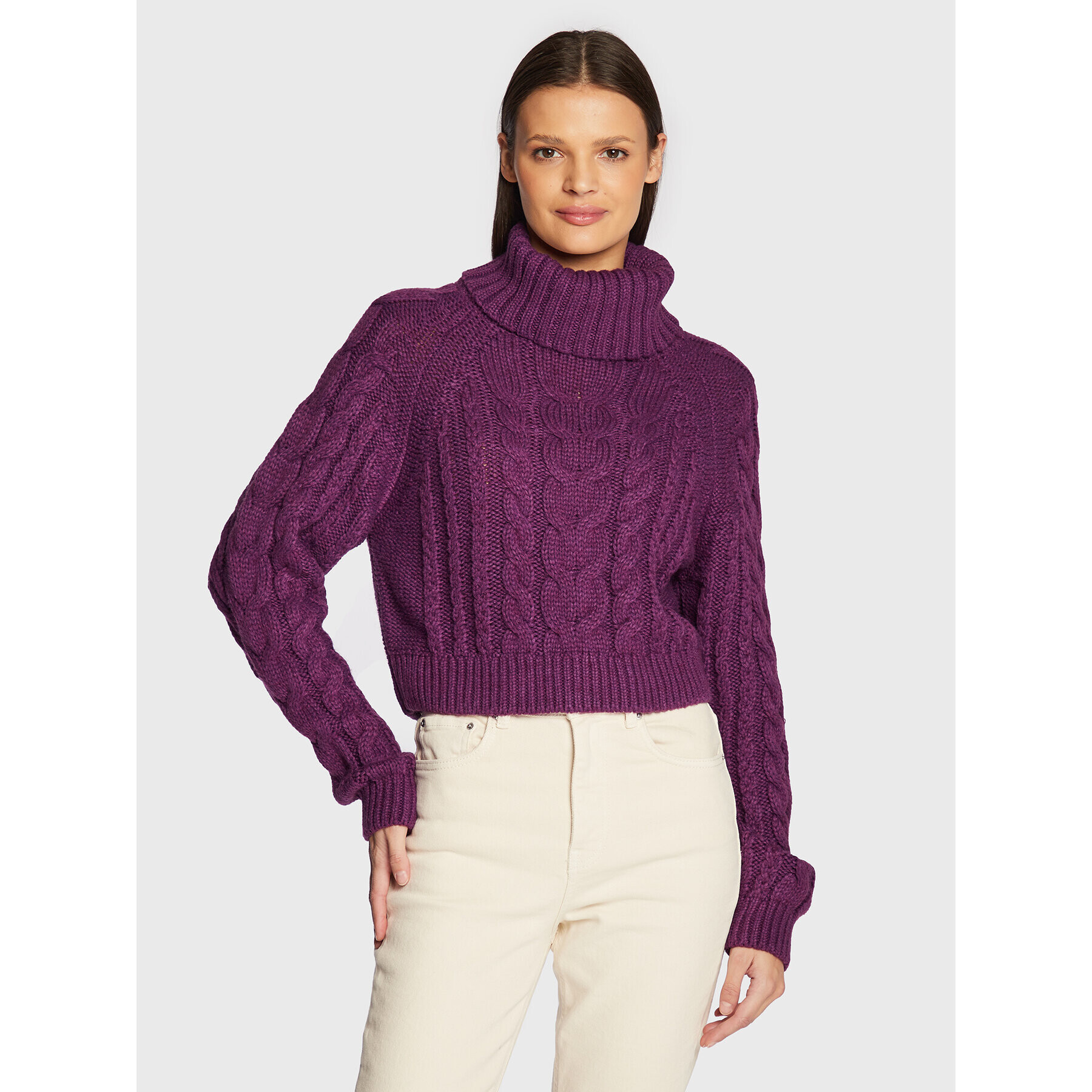 Gina Tricot Поло Mika 17827 Виолетов Regular Fit - Pepit.bg