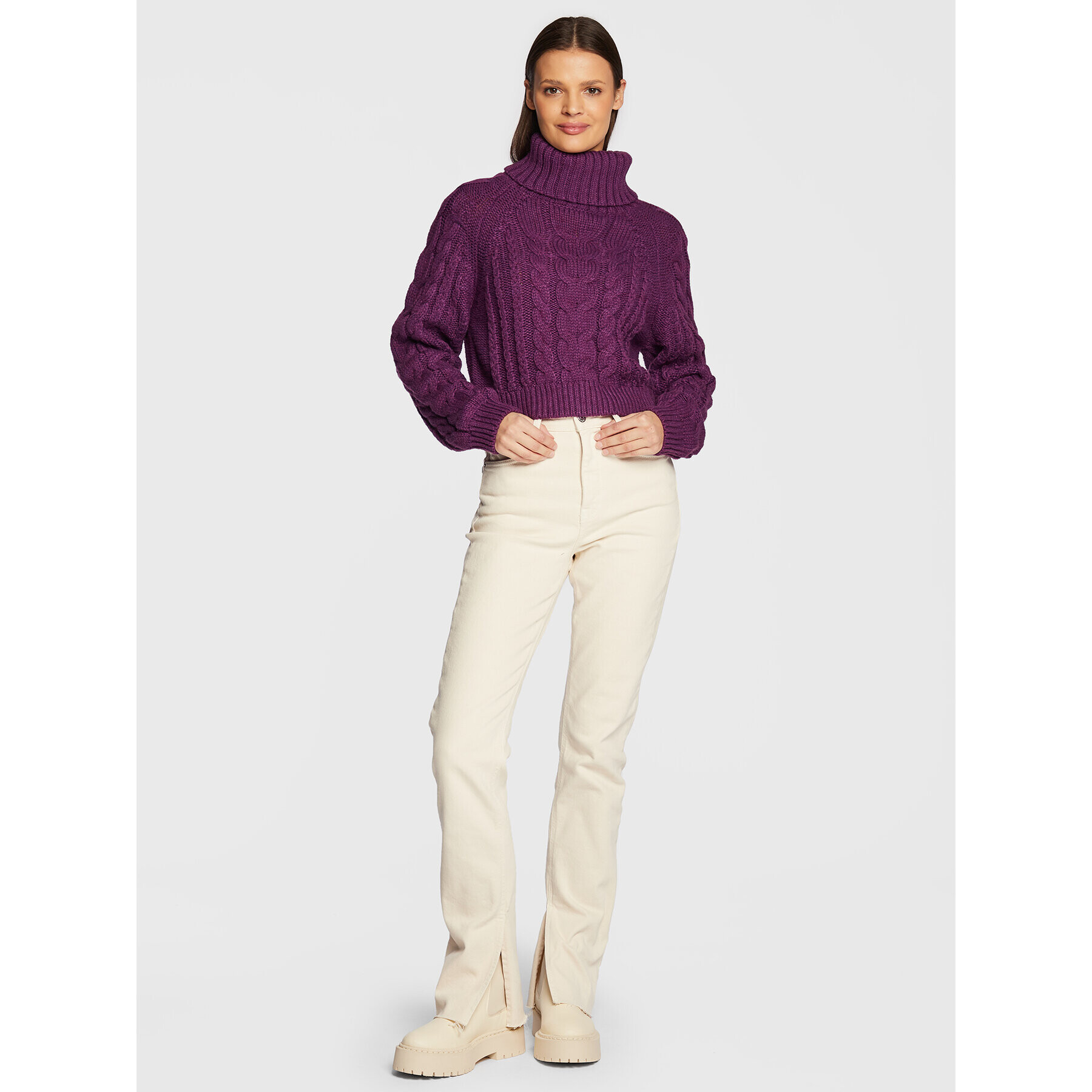 Gina Tricot Поло Mika 17827 Виолетов Regular Fit - Pepit.bg