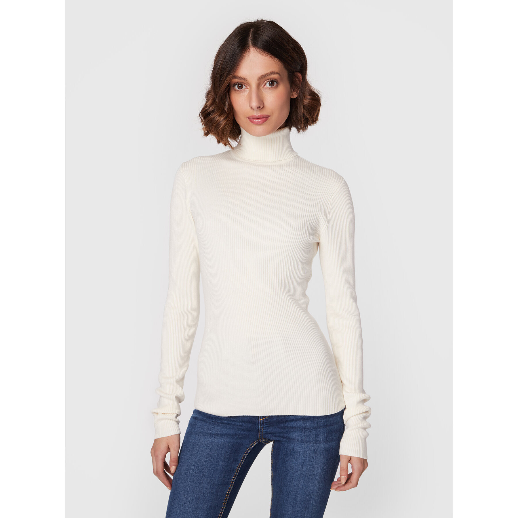 Gina Tricot Поло Sigrid 13146 Бежов Slim Fit - Pepit.bg