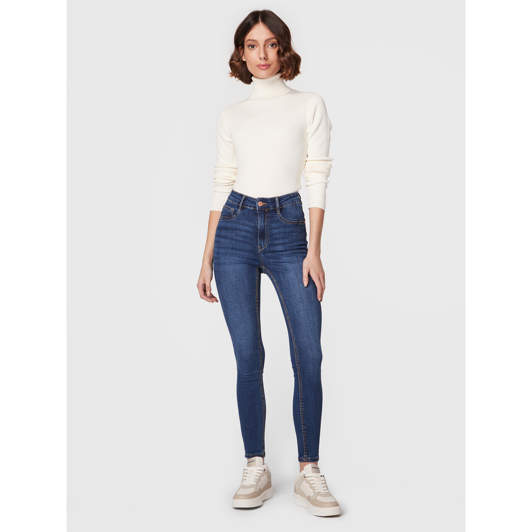 Gina Tricot Поло Sigrid 13146 Бежов Slim Fit - Pepit.bg