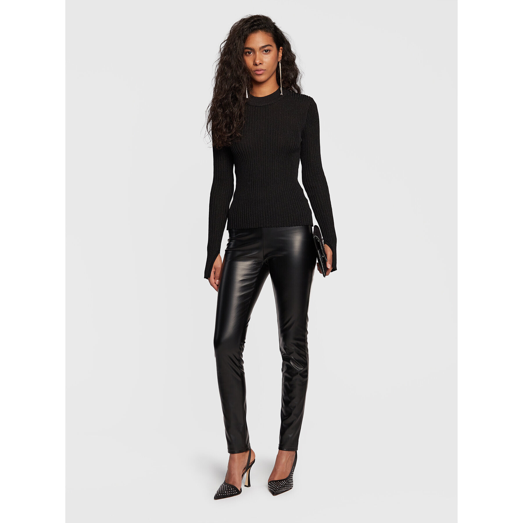 Gina Tricot Пуловер Bea 18868 Черен Slim Fit - Pepit.bg