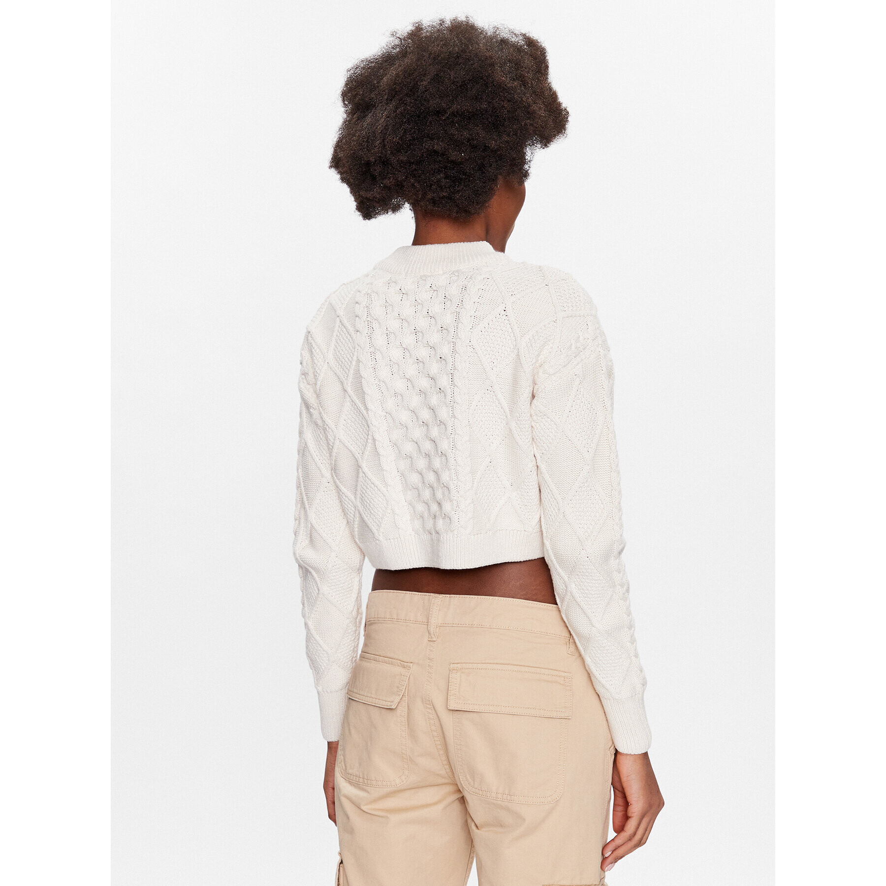 Gina Tricot Пуловер Hailey 18648 Екрю Regular Fit - Pepit.bg