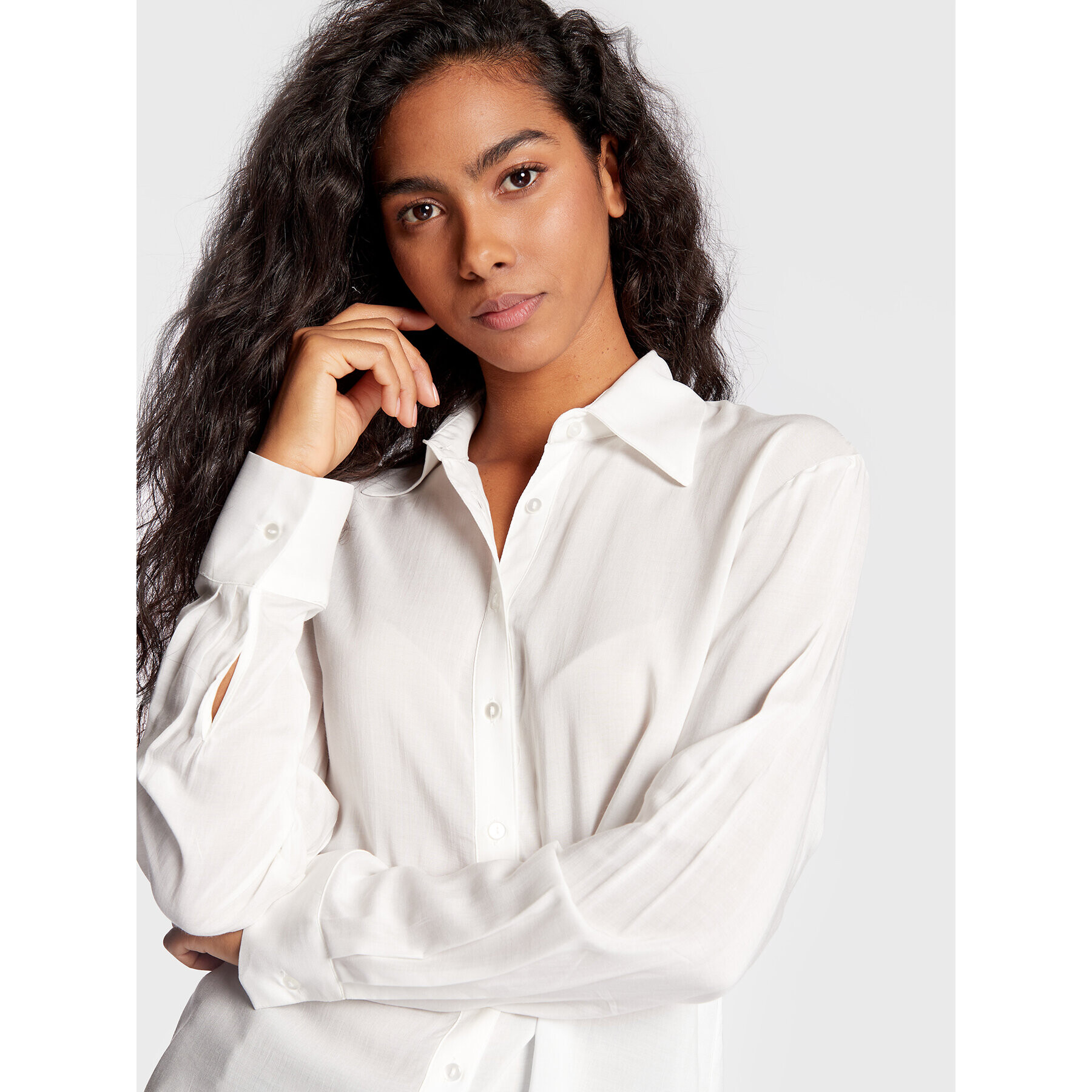 Gina Tricot Риза Hilma 89048 Бял Regular Fit - Pepit.bg