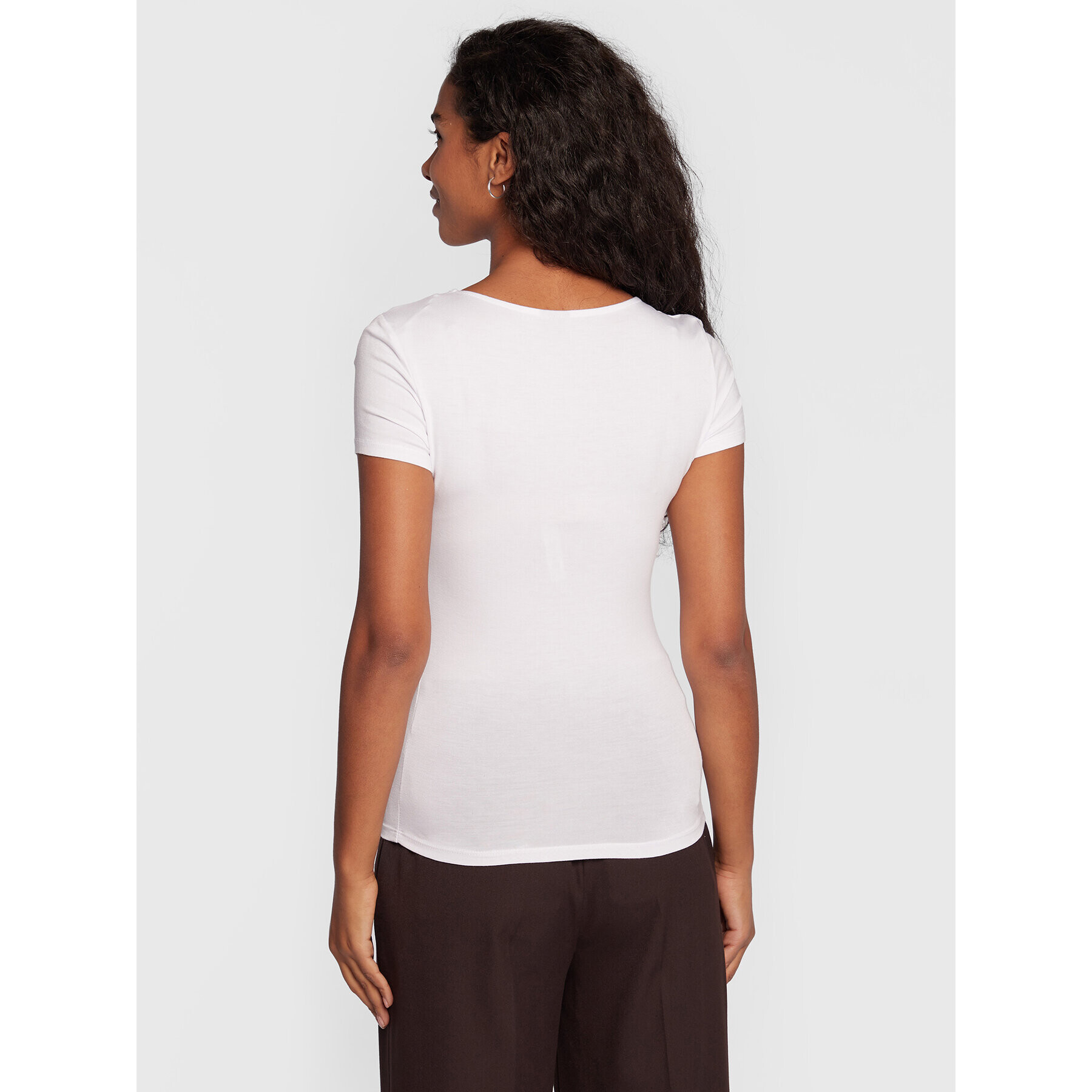 Gina Tricot Тишърт Alma 18455 Бял Slim Fit - Pepit.bg