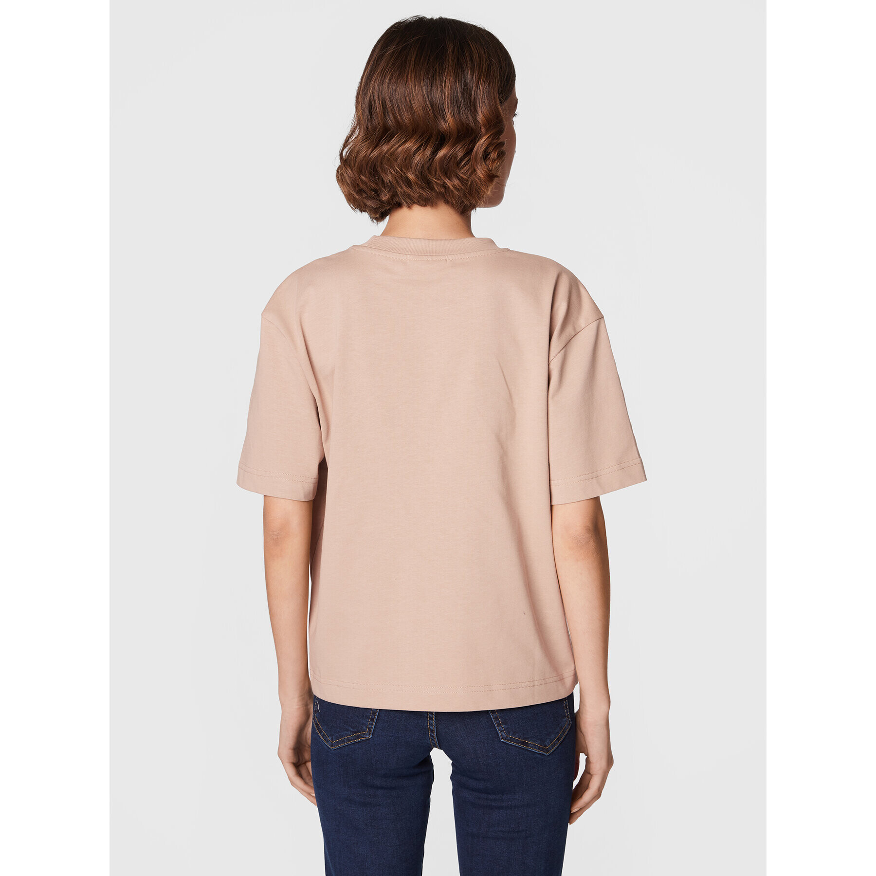 Gina Tricot Тишърт Basic 10469 Бежов Regular Fit - Pepit.bg