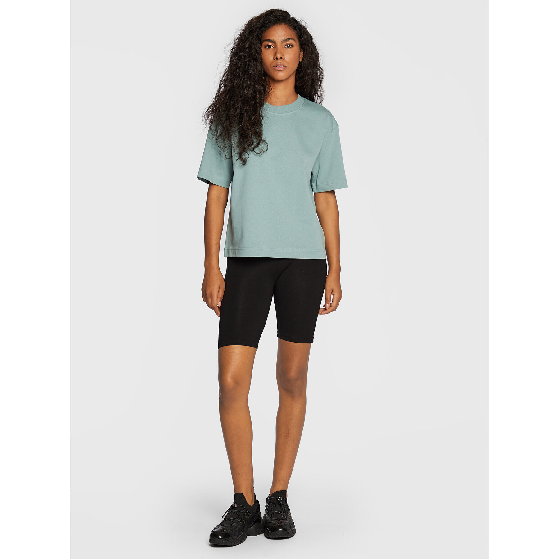 Gina Tricot Тишърт Basic 10469 Син Regular Fit - Pepit.bg