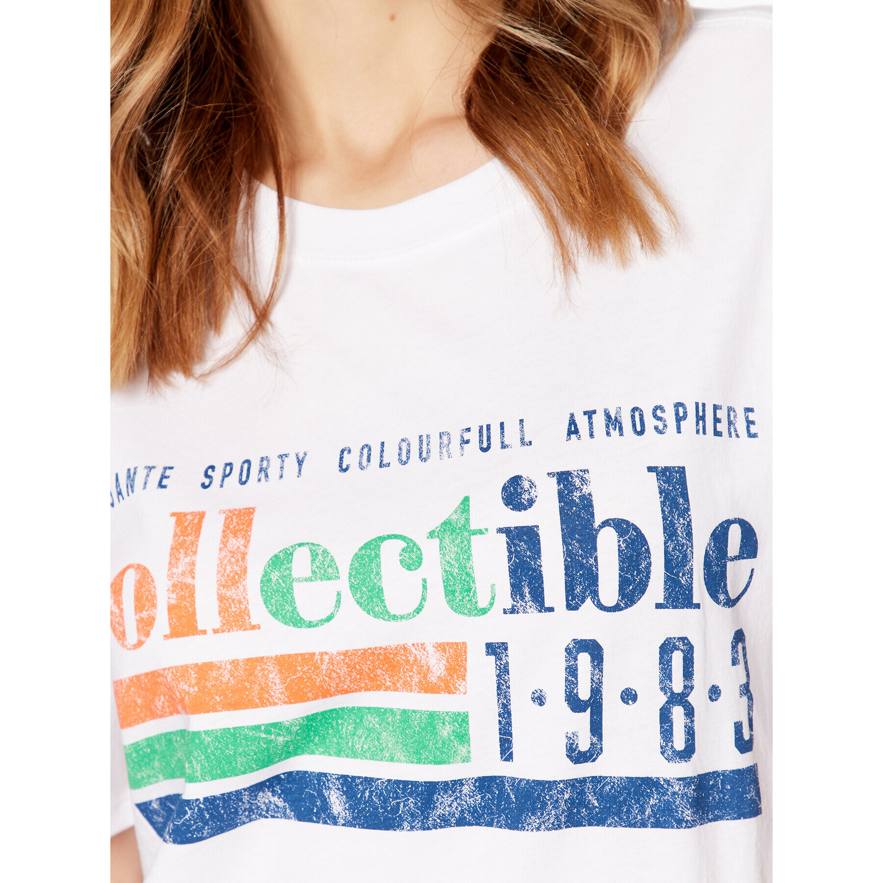 Gina Tricot Тишърт Ellie 84280 Бял Relaxed Fit - Pepit.bg