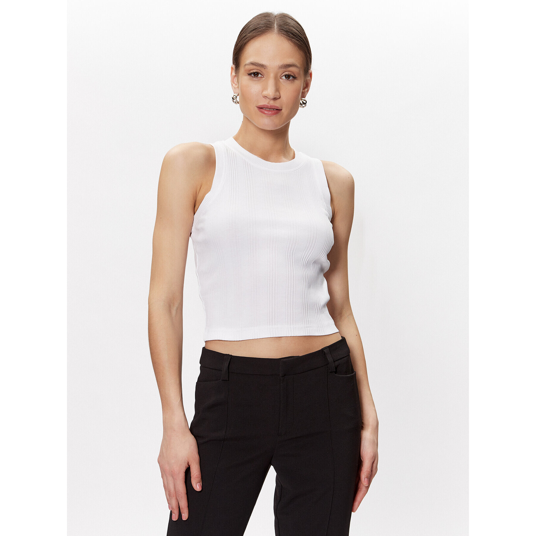 Gina Tricot топ Bonnie 16649 Бял Regular Fit - Pepit.bg
