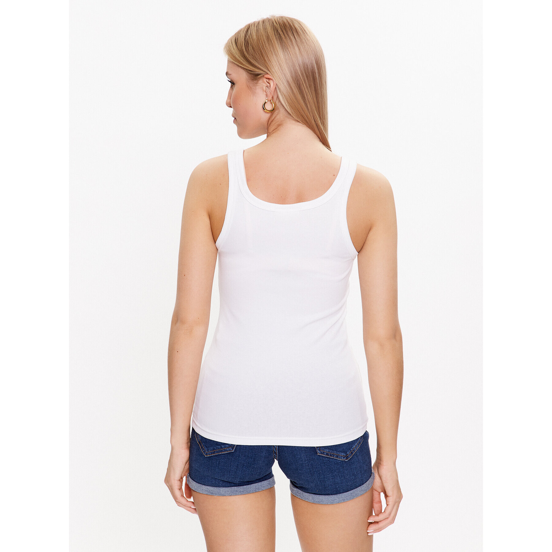Gina Tricot топ Rib tank 19105 Бял Regular Fit - Pepit.bg