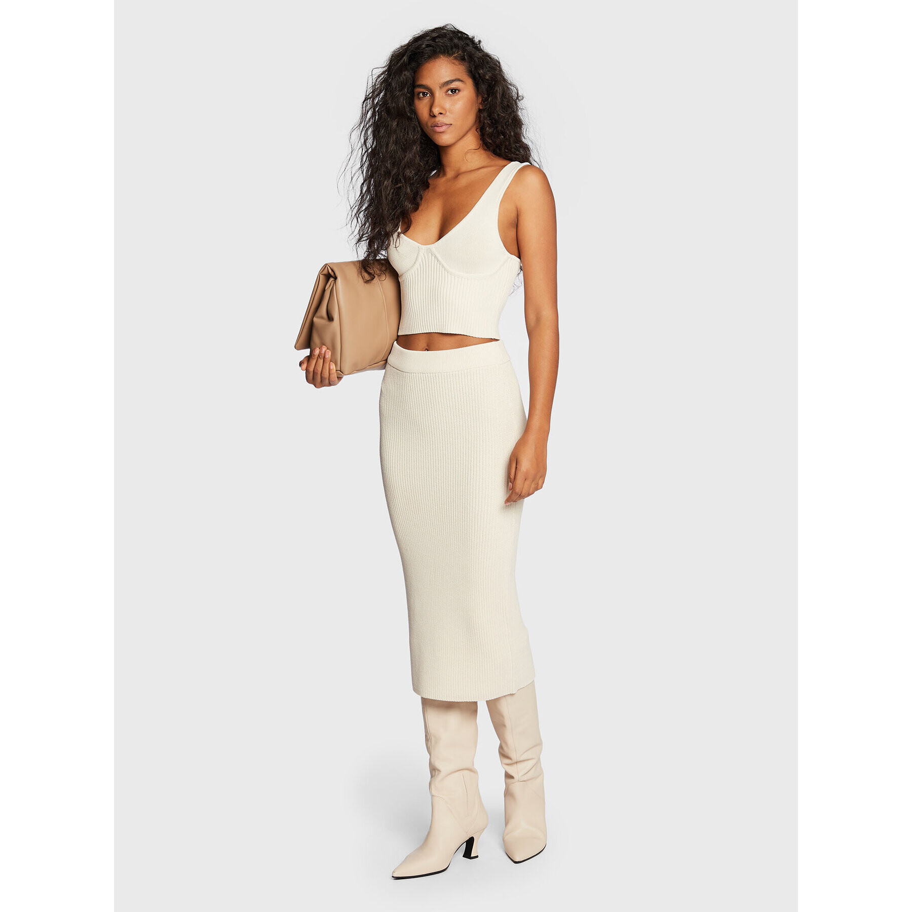 Gina Tricot топ Rita 17566 Бежов Slim Fit - Pepit.bg