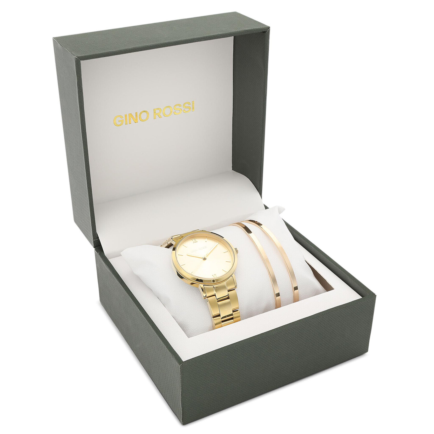 Gino Rossi Часовник GR GIFT SET 01W Златист - Pepit.bg