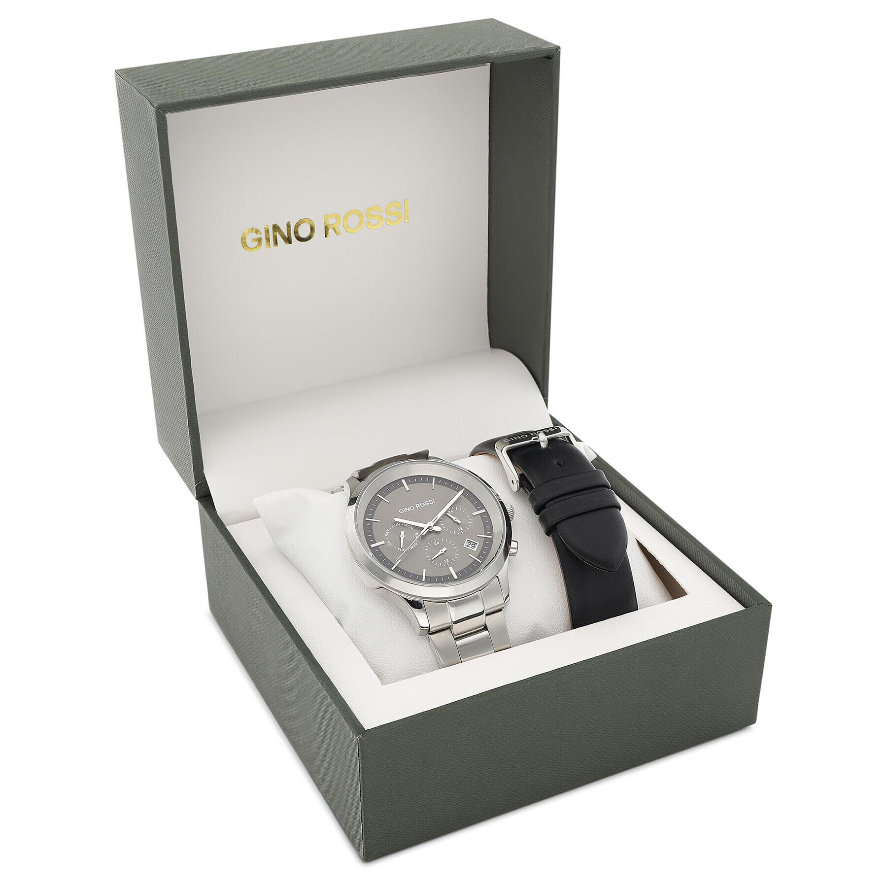 Gino Rossi Часовник GR GIFT SET 02M Сребрист - Pepit.bg
