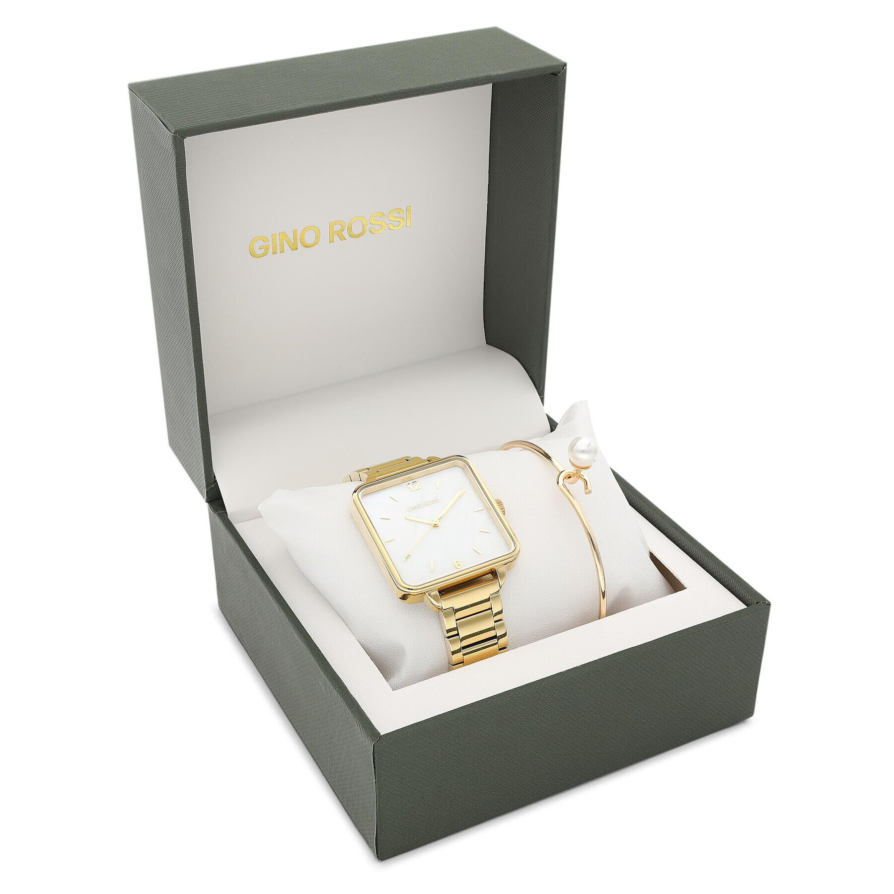 Gino Rossi Часовник GR GIFT SET 02W Златист - Pepit.bg