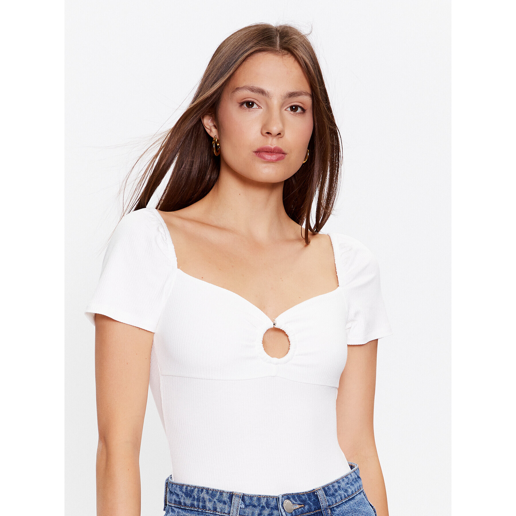 Glamorous Боди CK7013 Бял Slim Fit - Pepit.bg