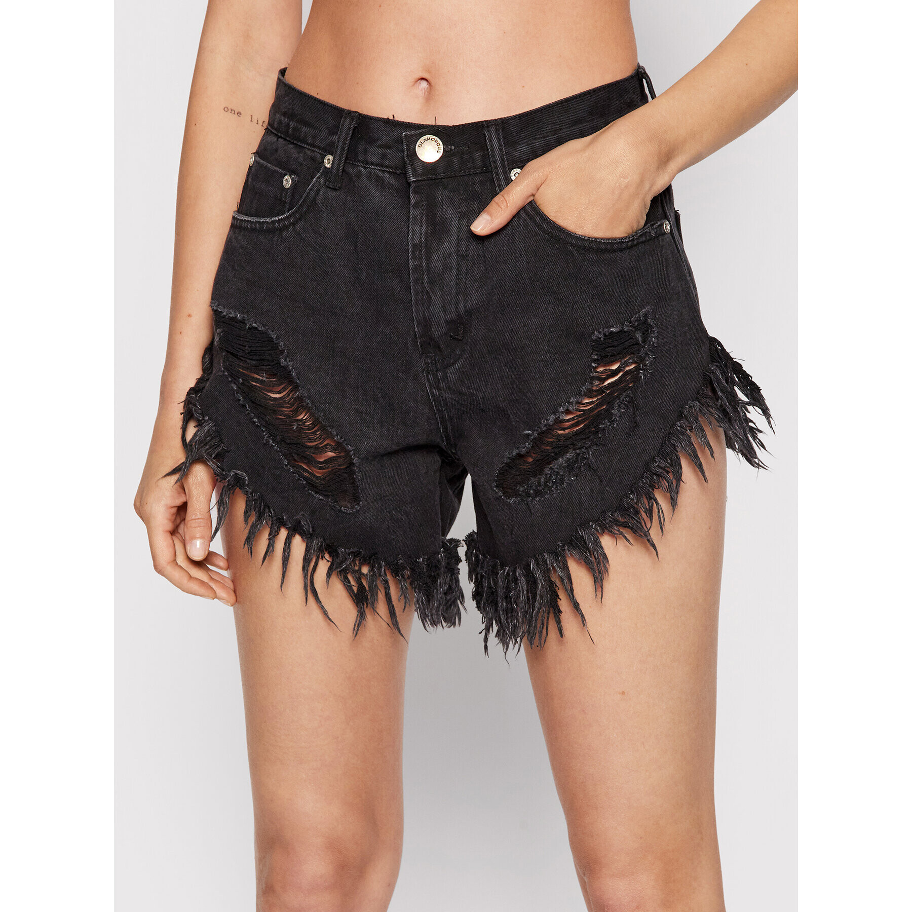 Glamorous Дънкови шорти KA6744 Черен Regular Fit - Pepit.bg