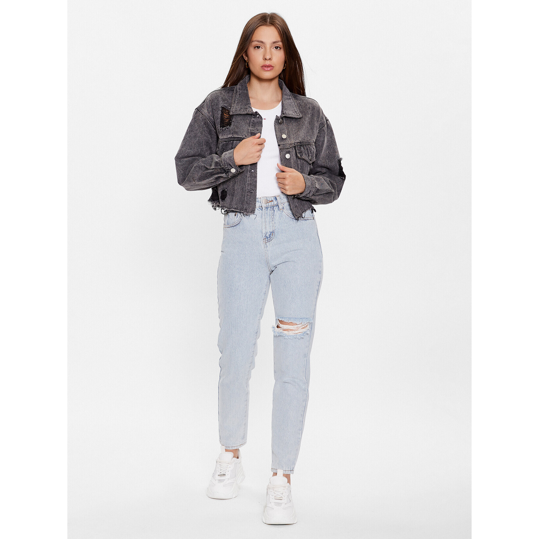 Glamorous Дънково яке KA6971 Сив Regular Fit - Pepit.bg