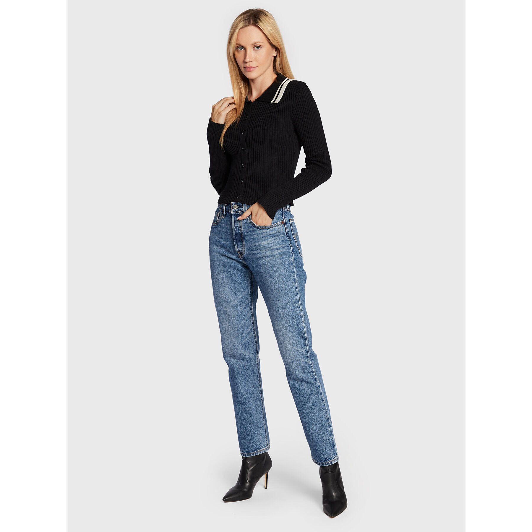 Glamorous Кардиган KA6960 Черен Slim Fit - Pepit.bg