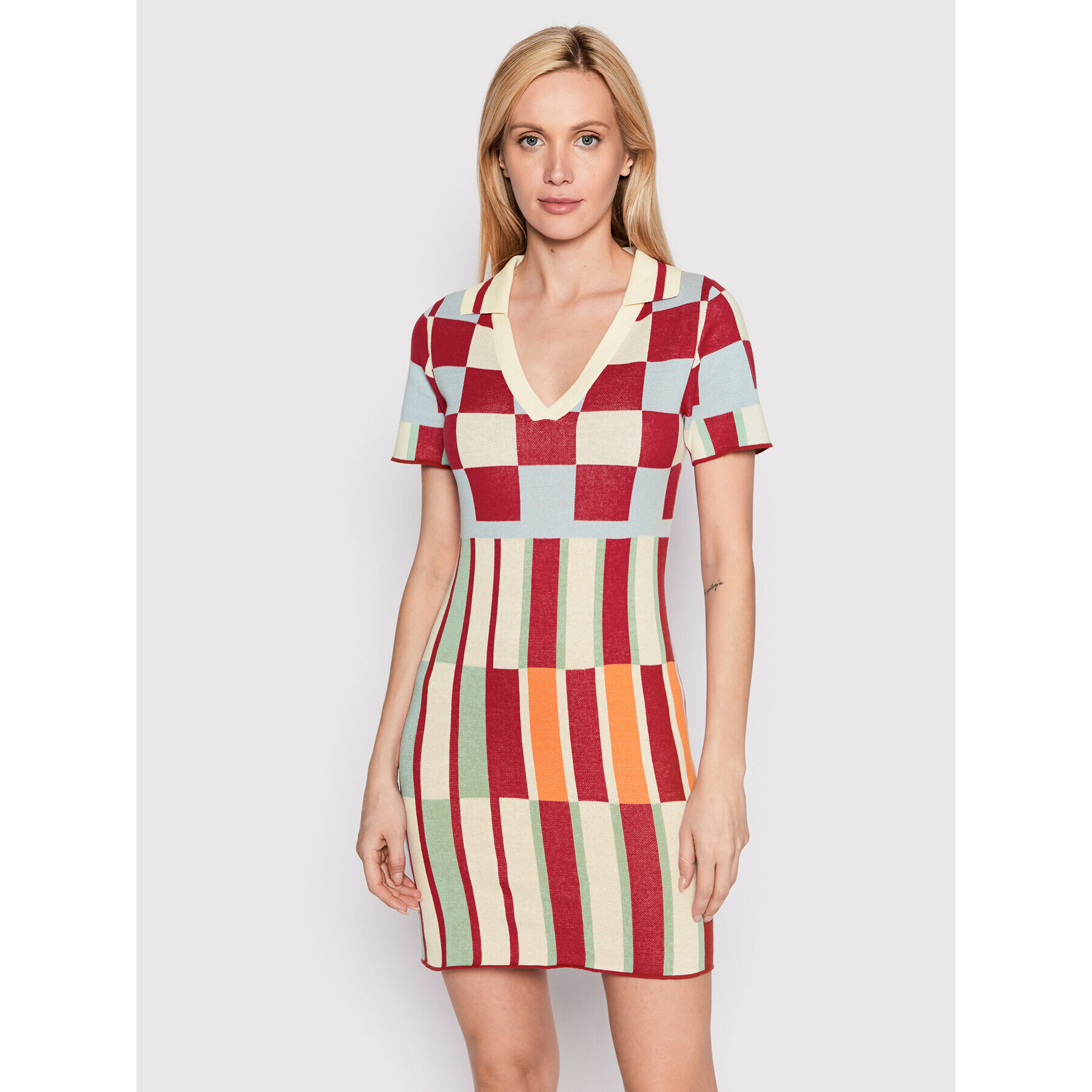 Glamorous Плетена рокля AN4263 Цветен Regular Fit - Pepit.bg