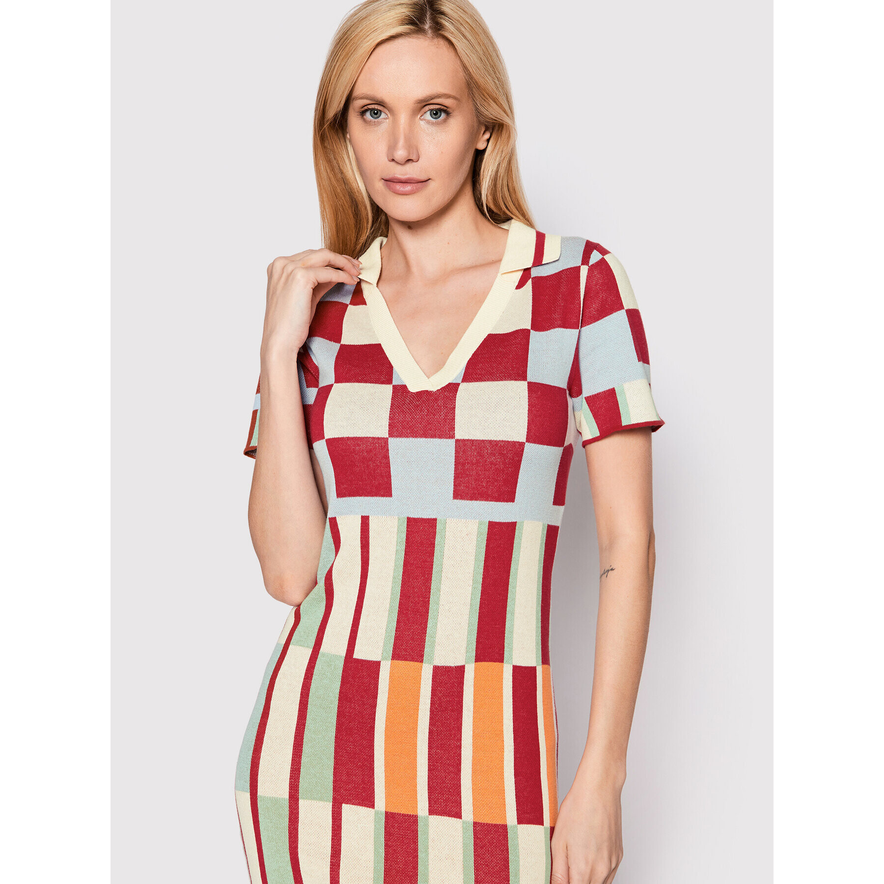Glamorous Плетена рокля AN4263 Цветен Regular Fit - Pepit.bg