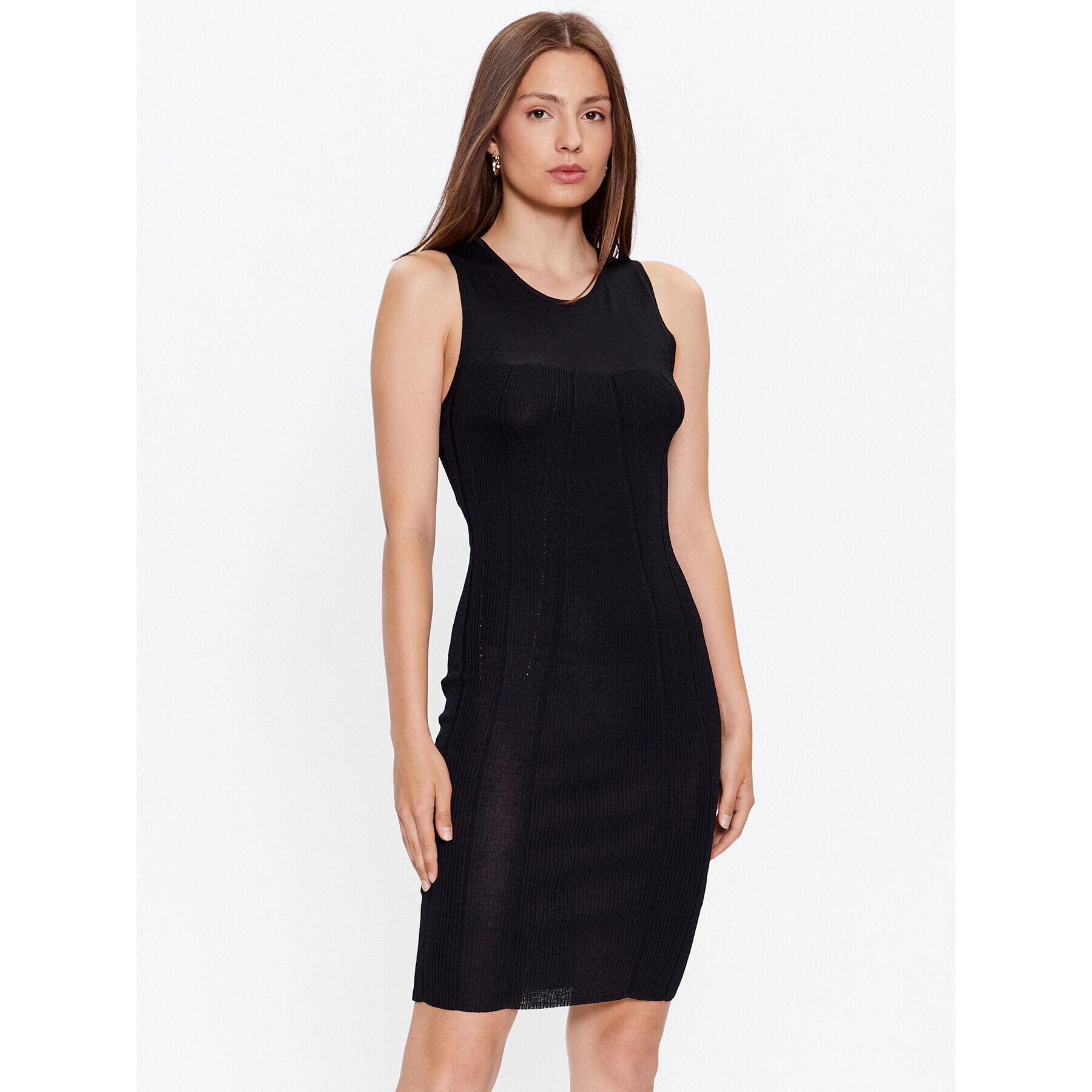 Glamorous Плетена рокля CK6708 Черен Slim Fit - Pepit.bg