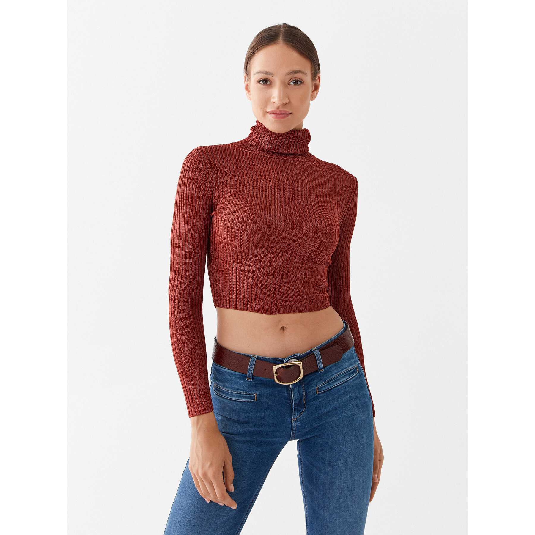 Glamorous Поло AN4310 Кафяв Slim Fit - Pepit.bg