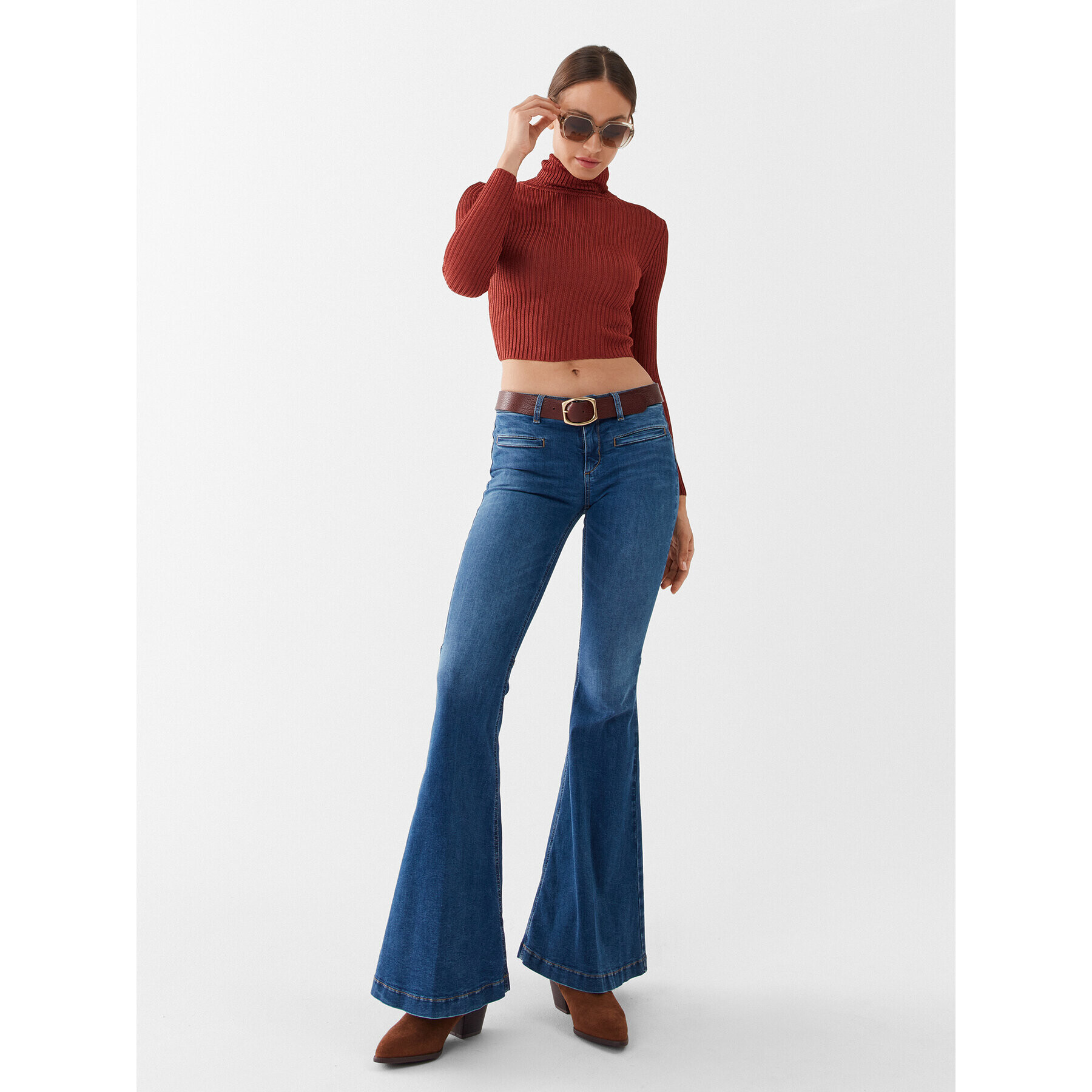 Glamorous Поло AN4310 Кафяв Slim Fit - Pepit.bg