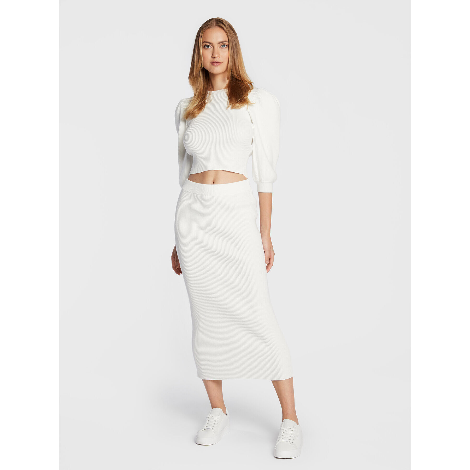 Glamorous Пуловер CK5871 Бял Regular Fit - Pepit.bg