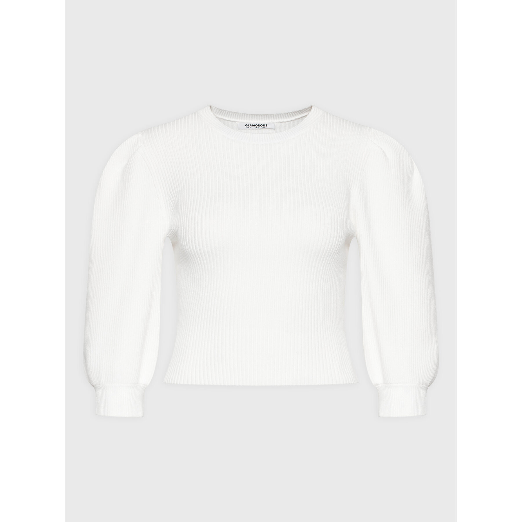 Glamorous Пуловер CK5871 Бял Regular Fit - Pepit.bg