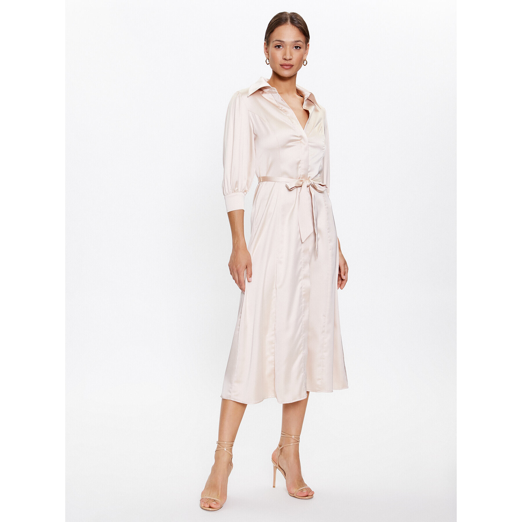 Glamorous Рокля тип риза GS0470 Бежов Regular Fit - Pepit.bg