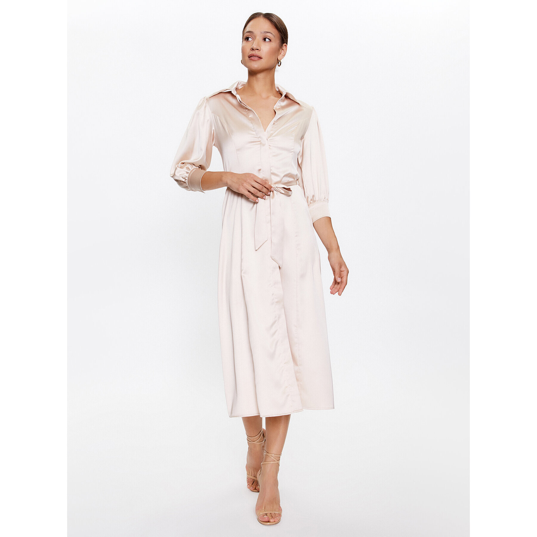 Glamorous Рокля тип риза GS0470 Бежов Regular Fit - Pepit.bg