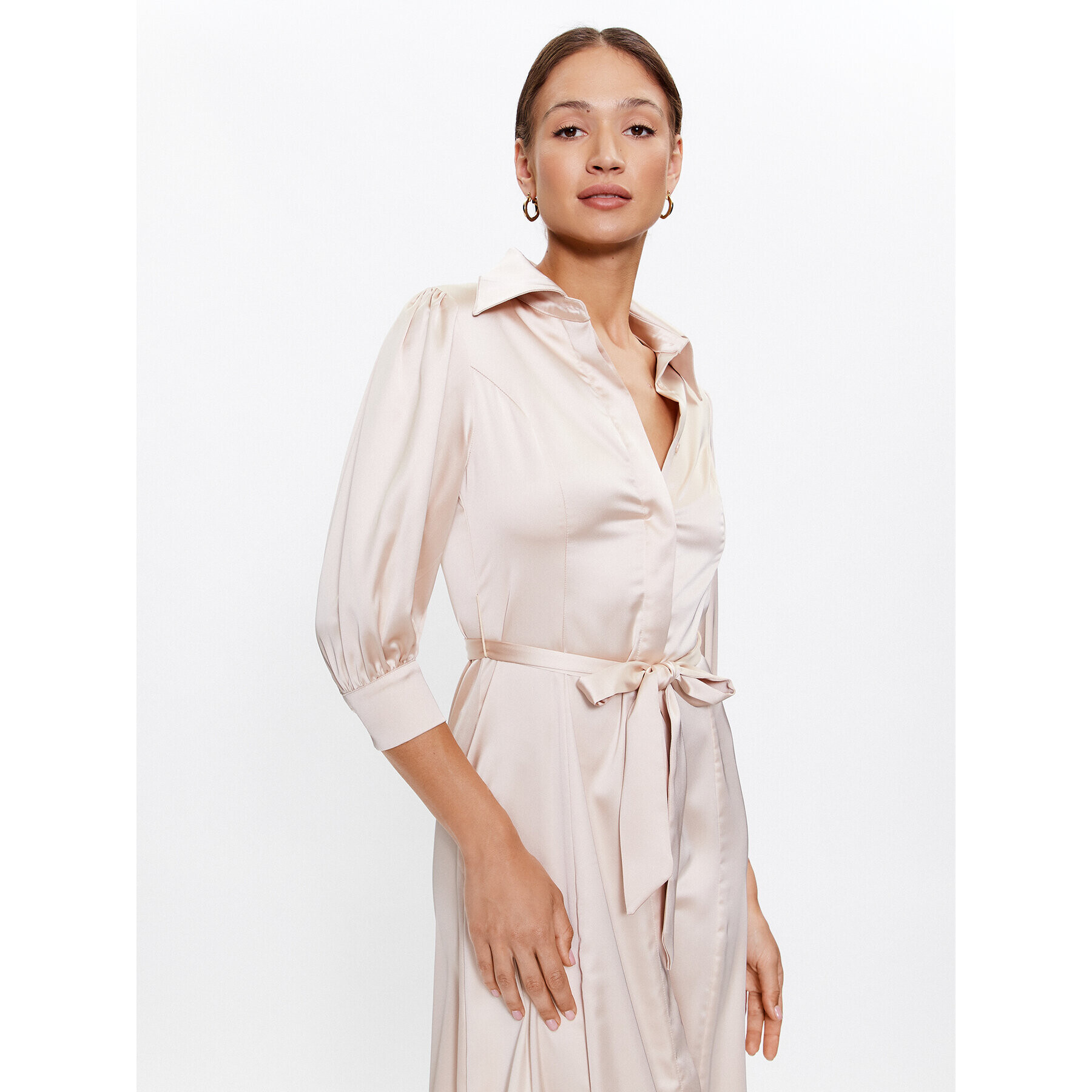 Glamorous Рокля тип риза GS0470 Бежов Regular Fit - Pepit.bg