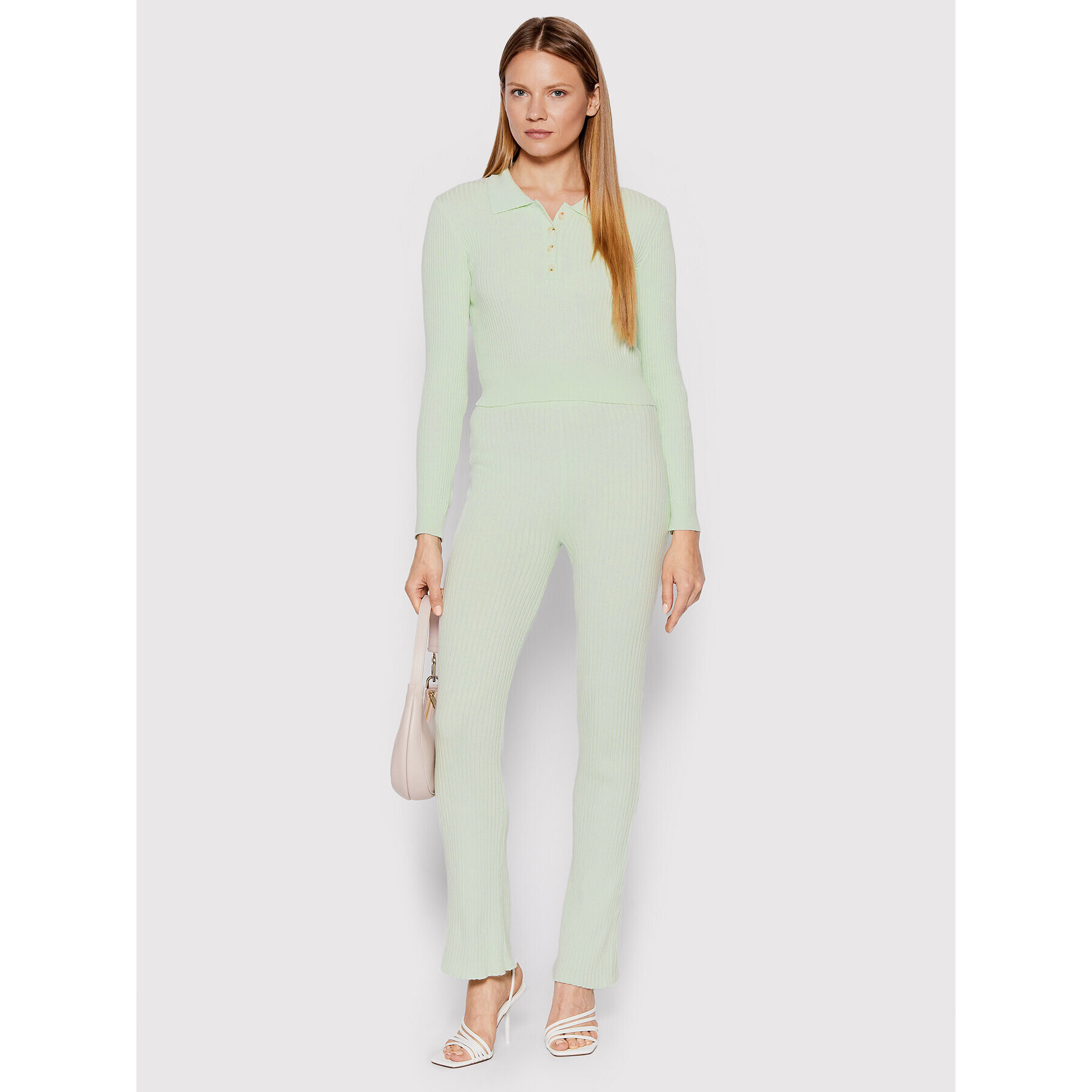 Glamorous Тениска с яка и копчета TM0553 Зелен Regular Fit - Pepit.bg