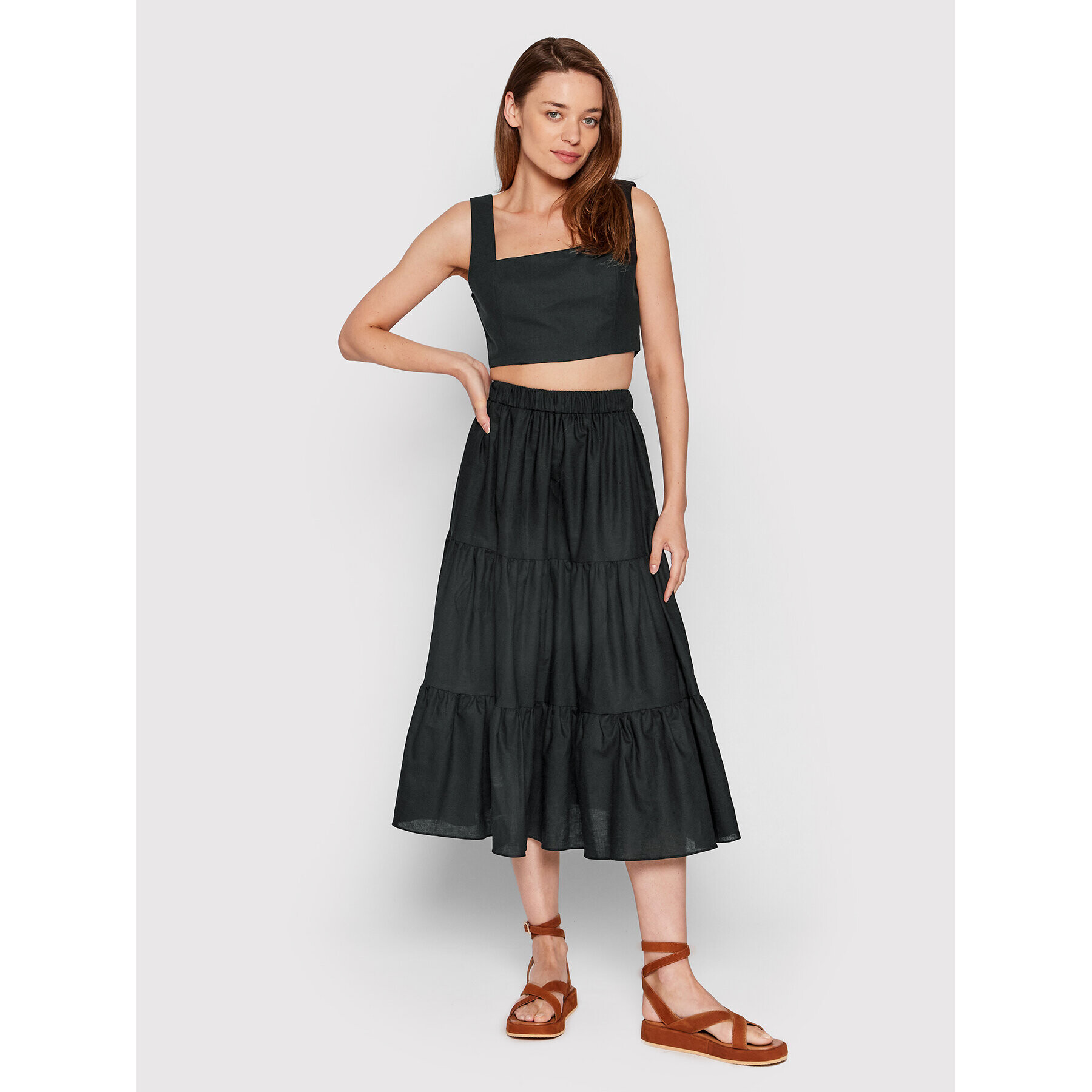 Glamorous топ AN4214 Черен Slim Fit - Pepit.bg