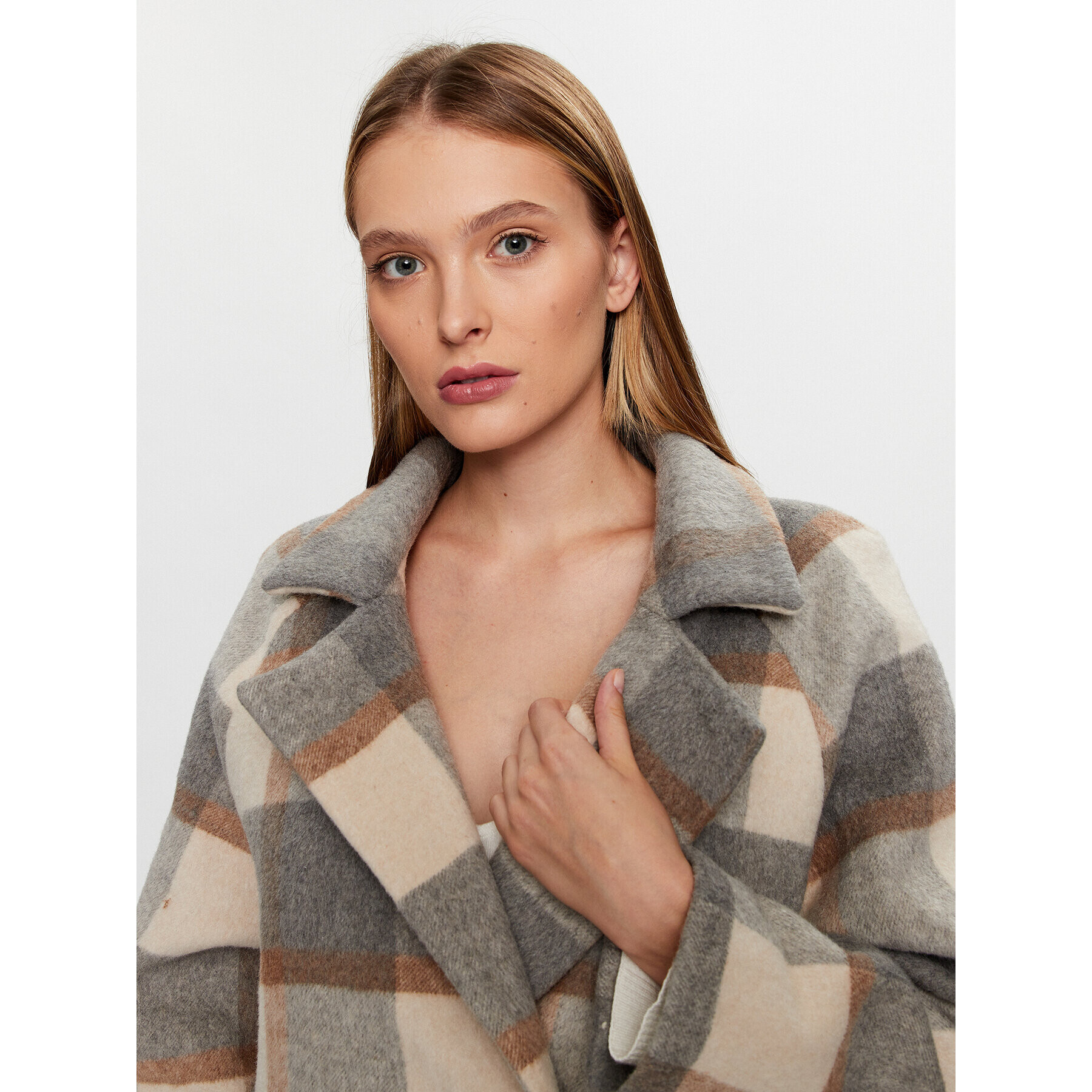 Glamorous Вълнено палто KA6826 Сив Regular Fit - Pepit.bg