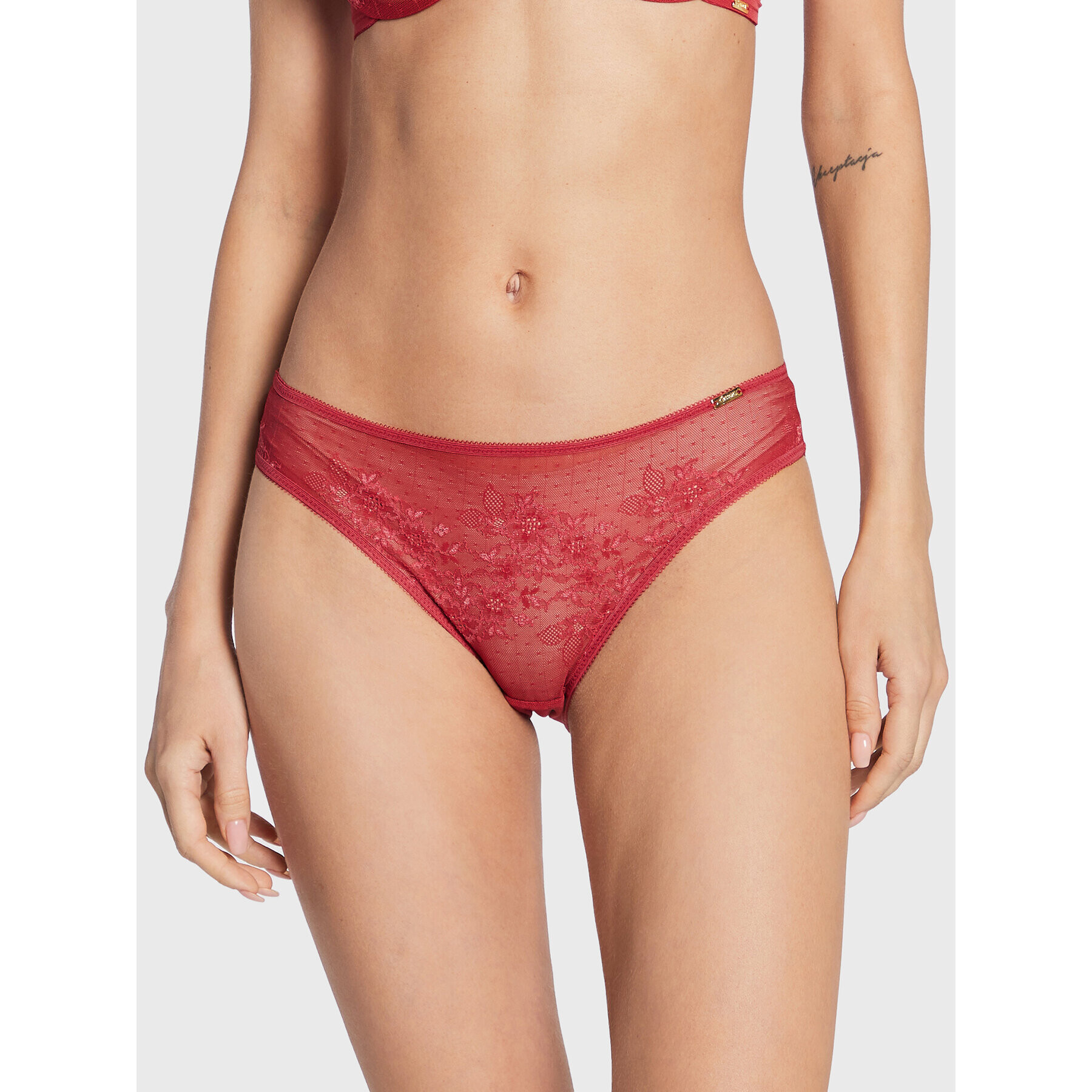 Gossard Класически дамски бикини Glossies Lace 13003 Червен - Pepit.bg