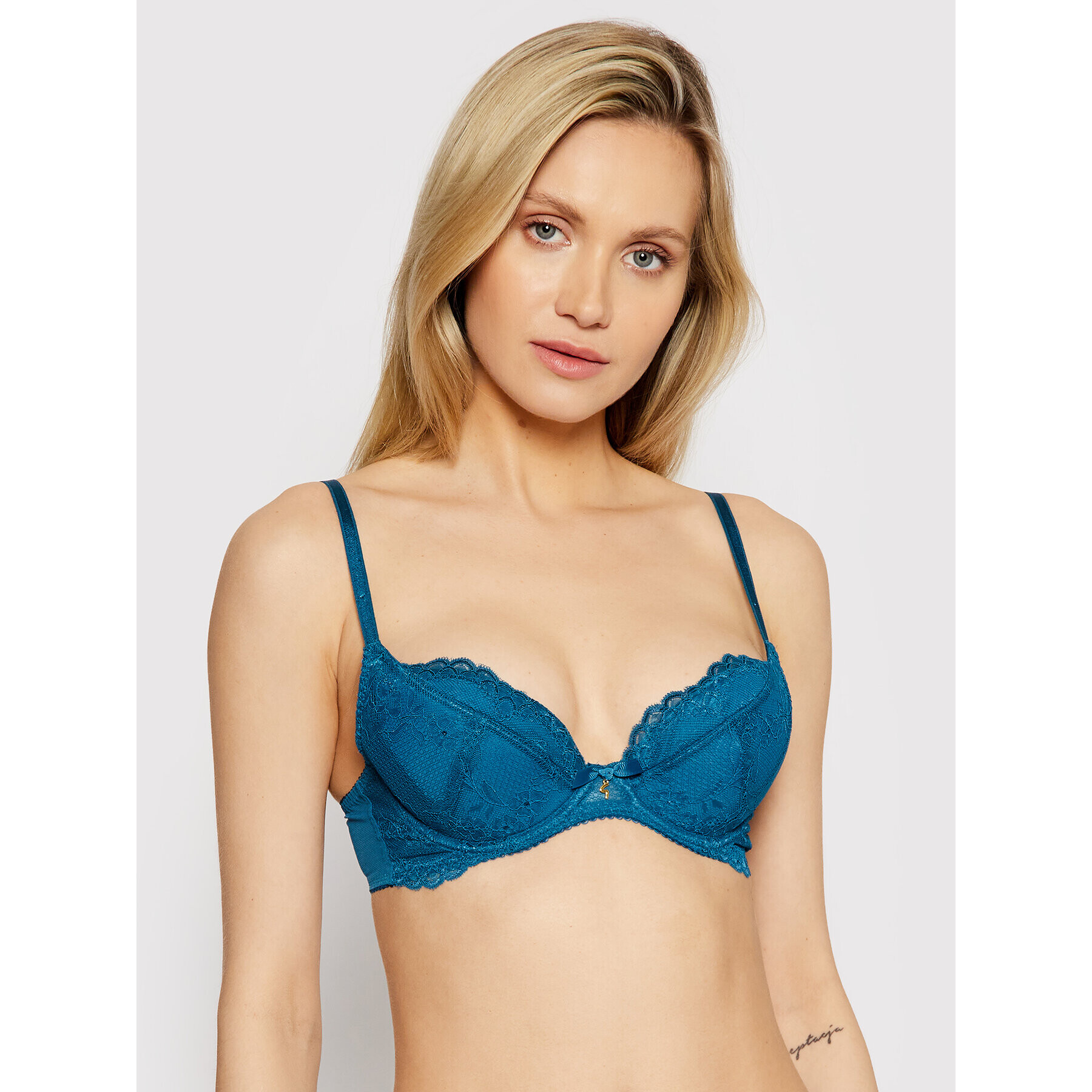 Gossard Сутиен push-up Superboost Lace 7711 Син - Pepit.bg