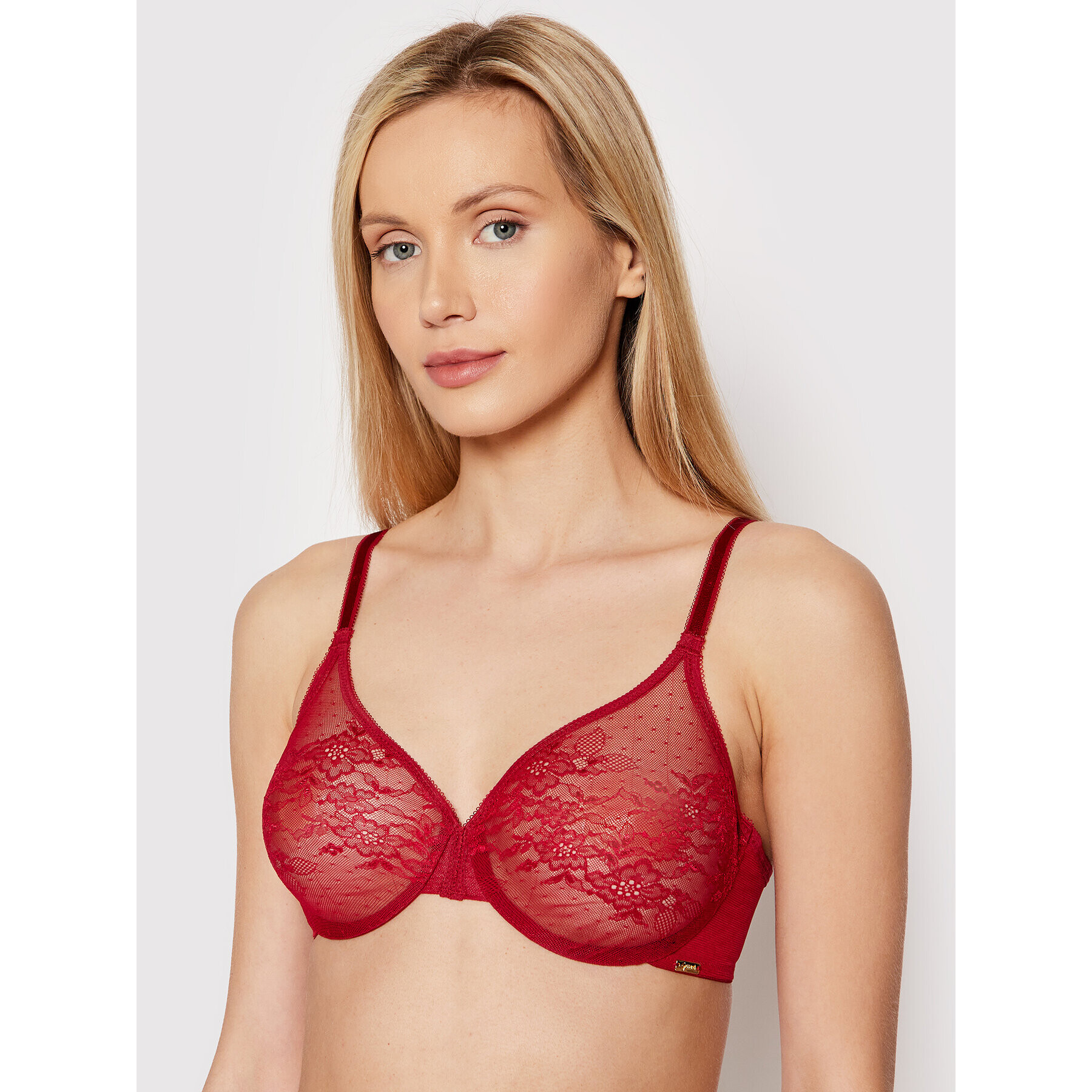 Gossard Сутиен с банели Glossies Lace 13001 Бордо - Pepit.bg