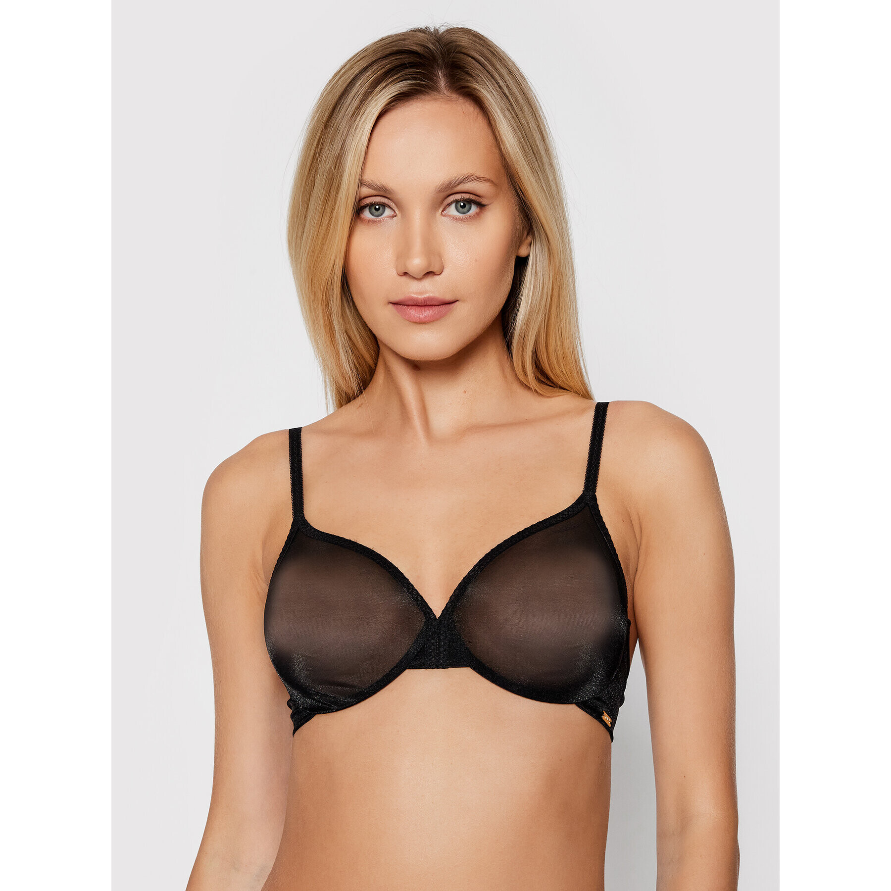Gossard Сутиен с банели Glossies Sheer Moulded 6271 Черен - Pepit.bg