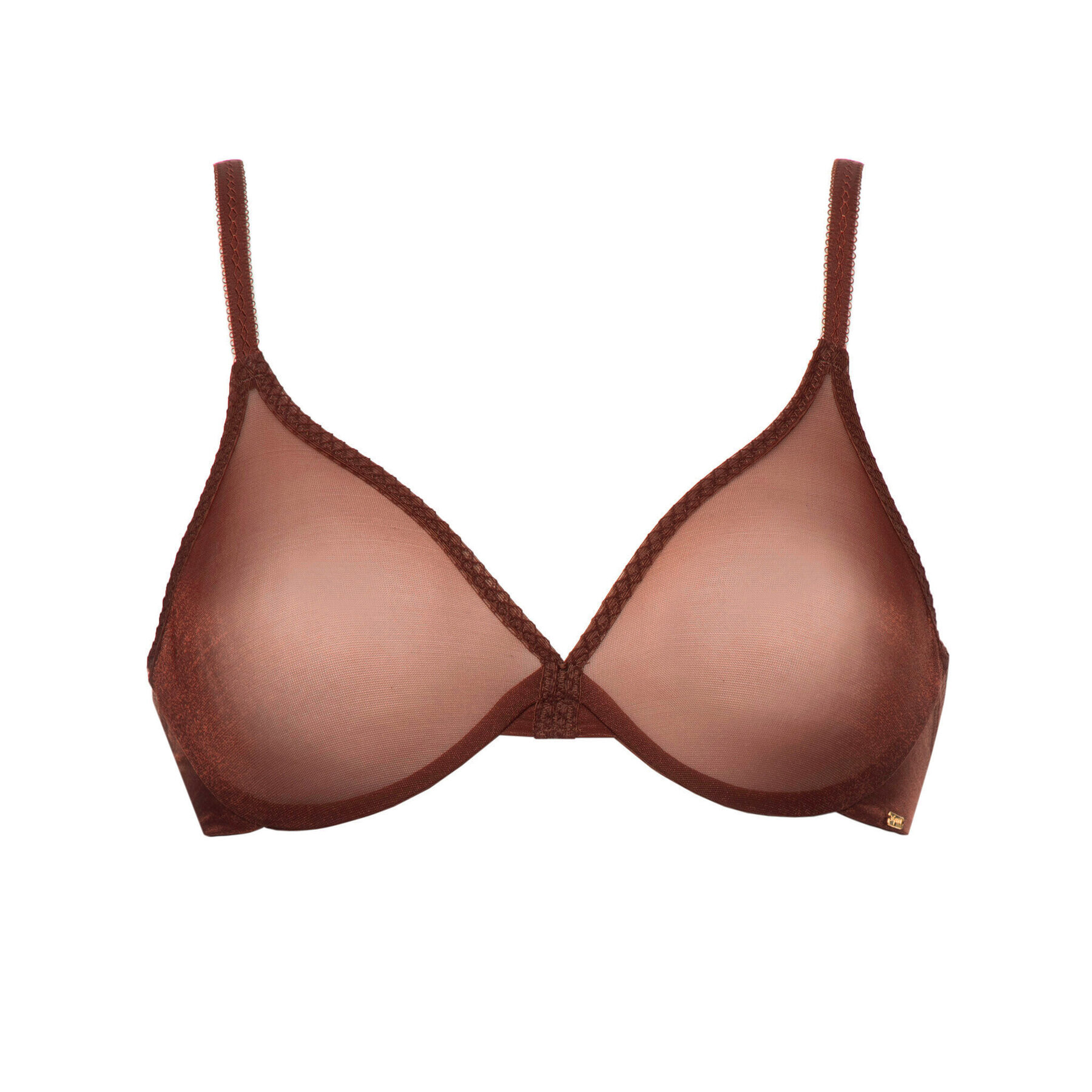 Gossard Сутиен с банели Glossies Sheer Moulded 6271 Кафяв - Pepit.bg