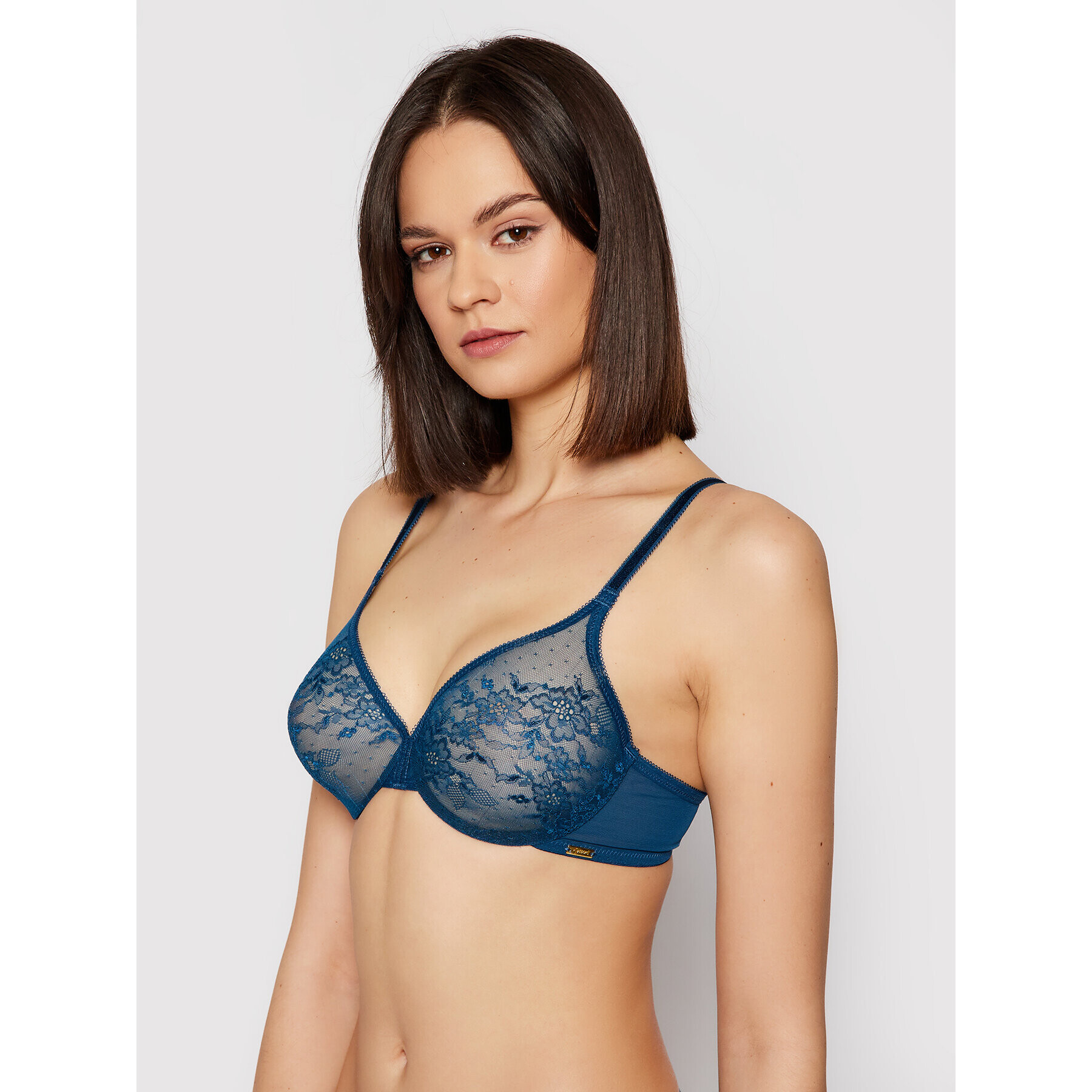 Gossard Сутиен с банели Lace Sheer 13001 Тъмносин - Pepit.bg