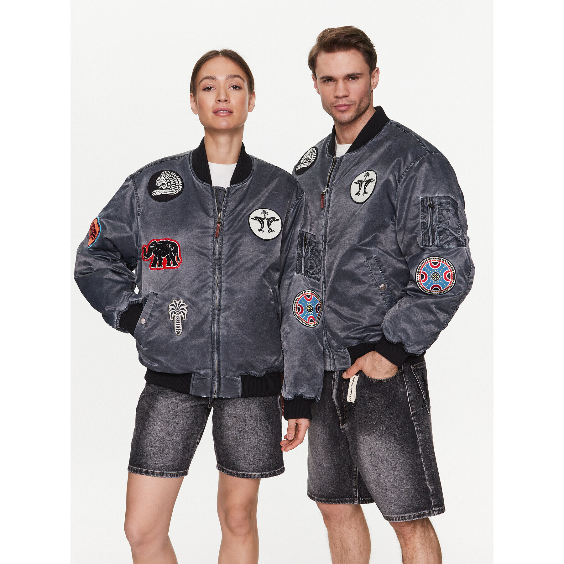Grimey Яке бомбър GBJ164 Сив Regular Fit - Pepit.bg