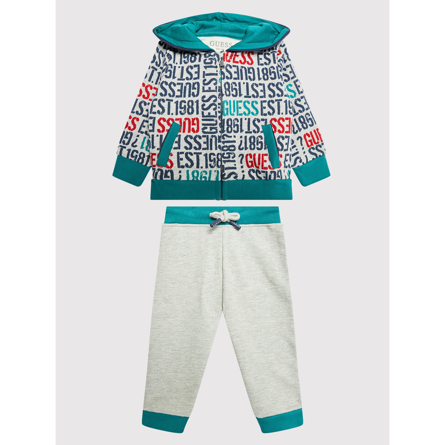 Guess Анцуг I1BG01 KAV40 Сив Regular Fit - Pepit.bg