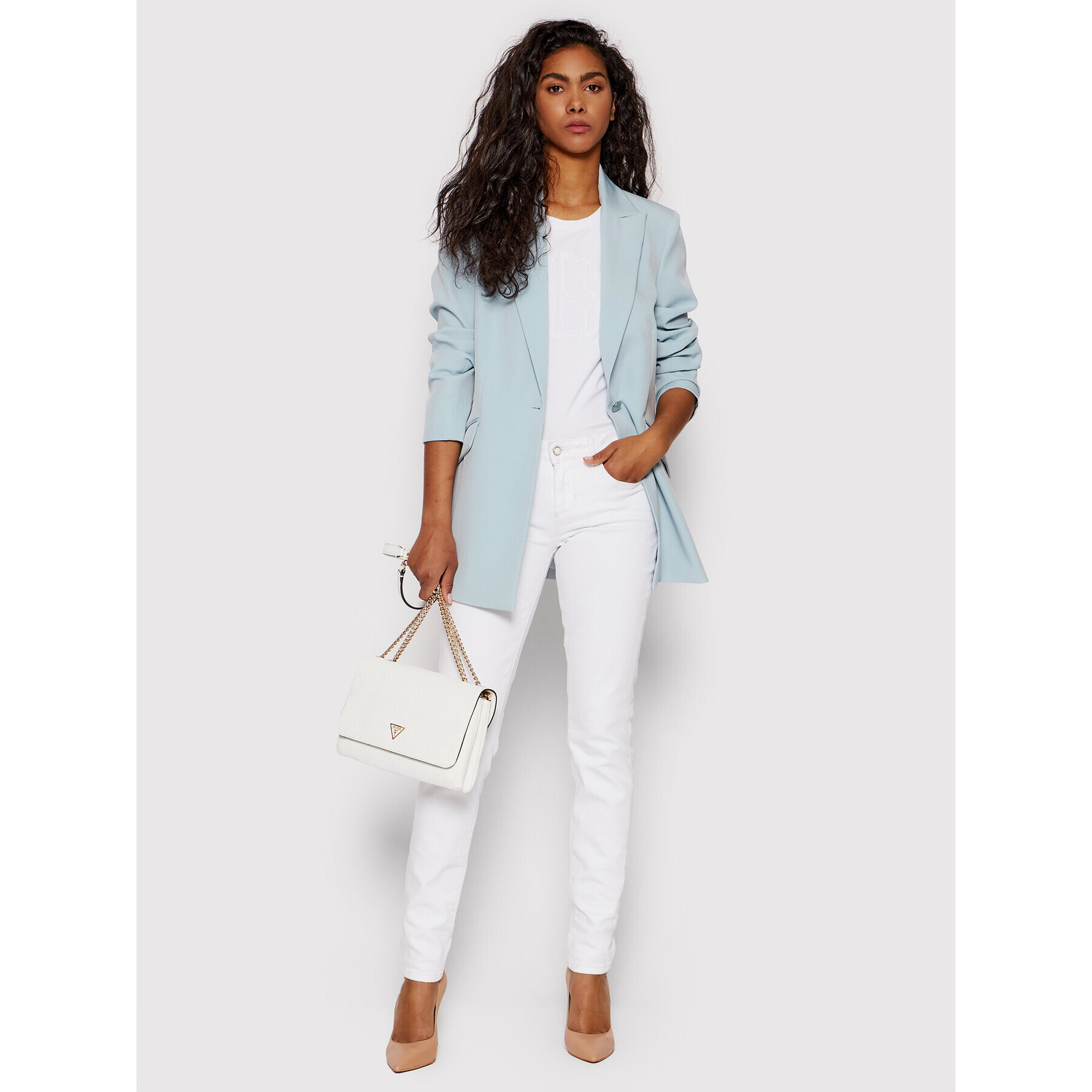 Guess Блейзър W2GN34 WB4H2 Син Relaxed Fit - Pepit.bg