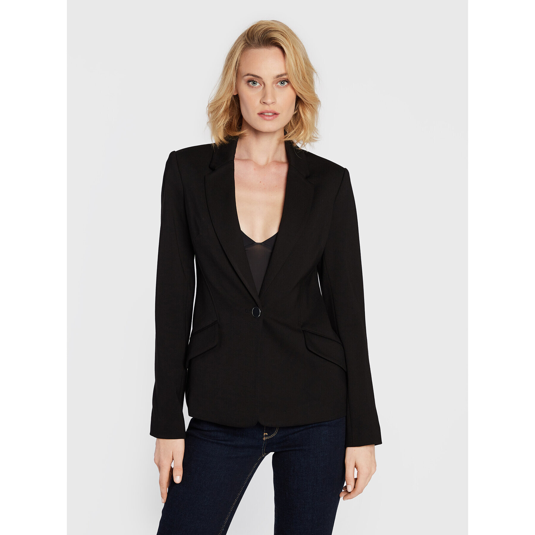 Guess Блейзър W2YN21 K8RN0 Черен Regular Fit - Pepit.bg